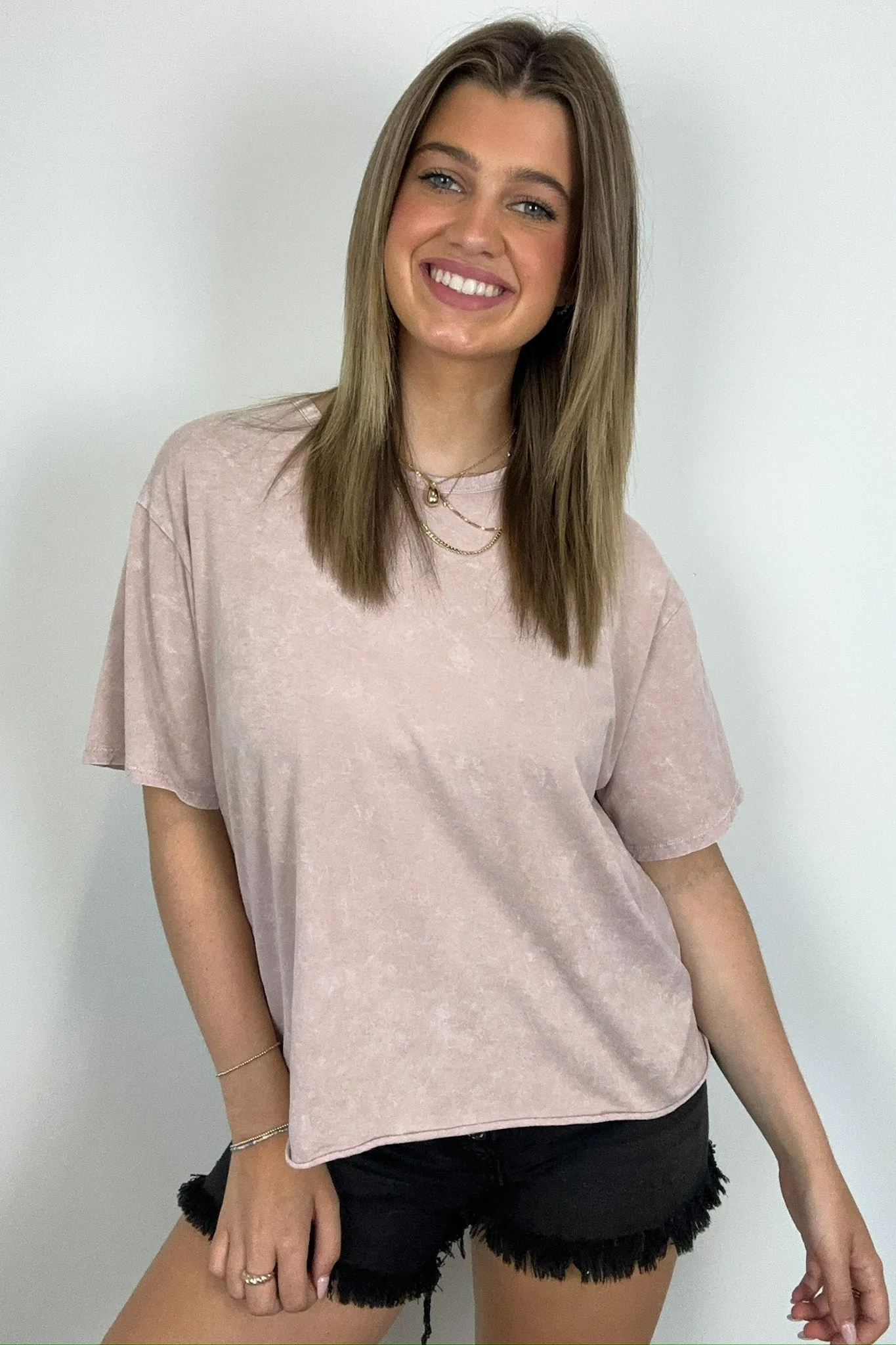 Aurora Nights Mineral Washed Short Sleeve Top - BACK IN STOCK