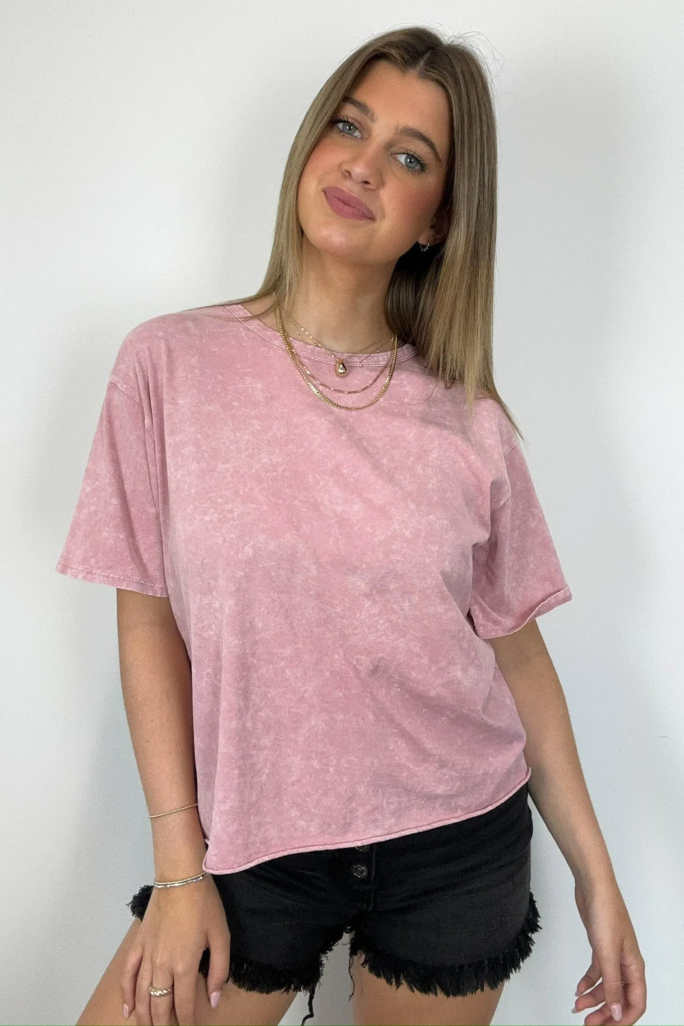 Aurora Nights Mineral Washed Short Sleeve Top - BACK IN STOCK