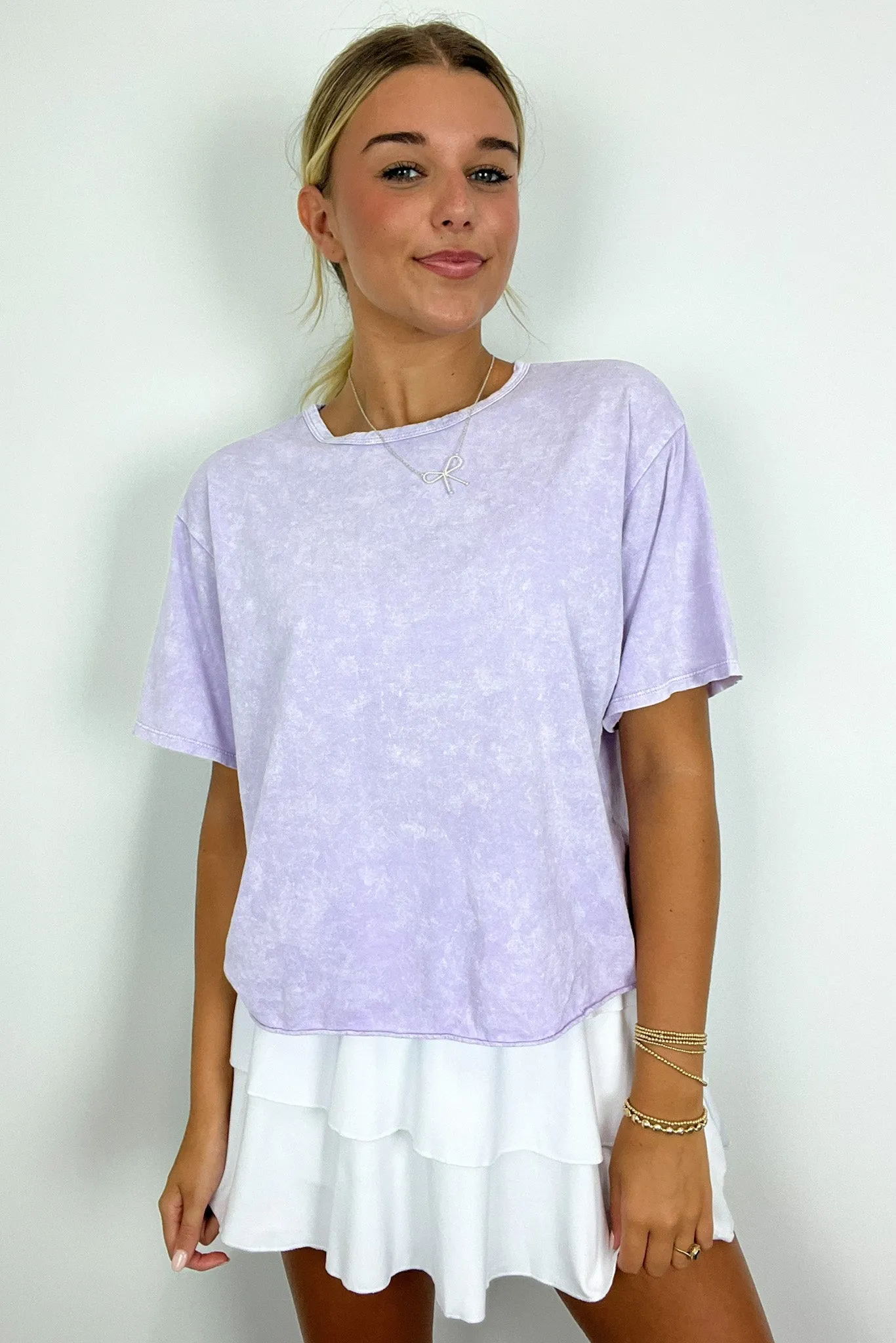 Aurora Nights Mineral Washed Short Sleeve Top - BACK IN STOCK