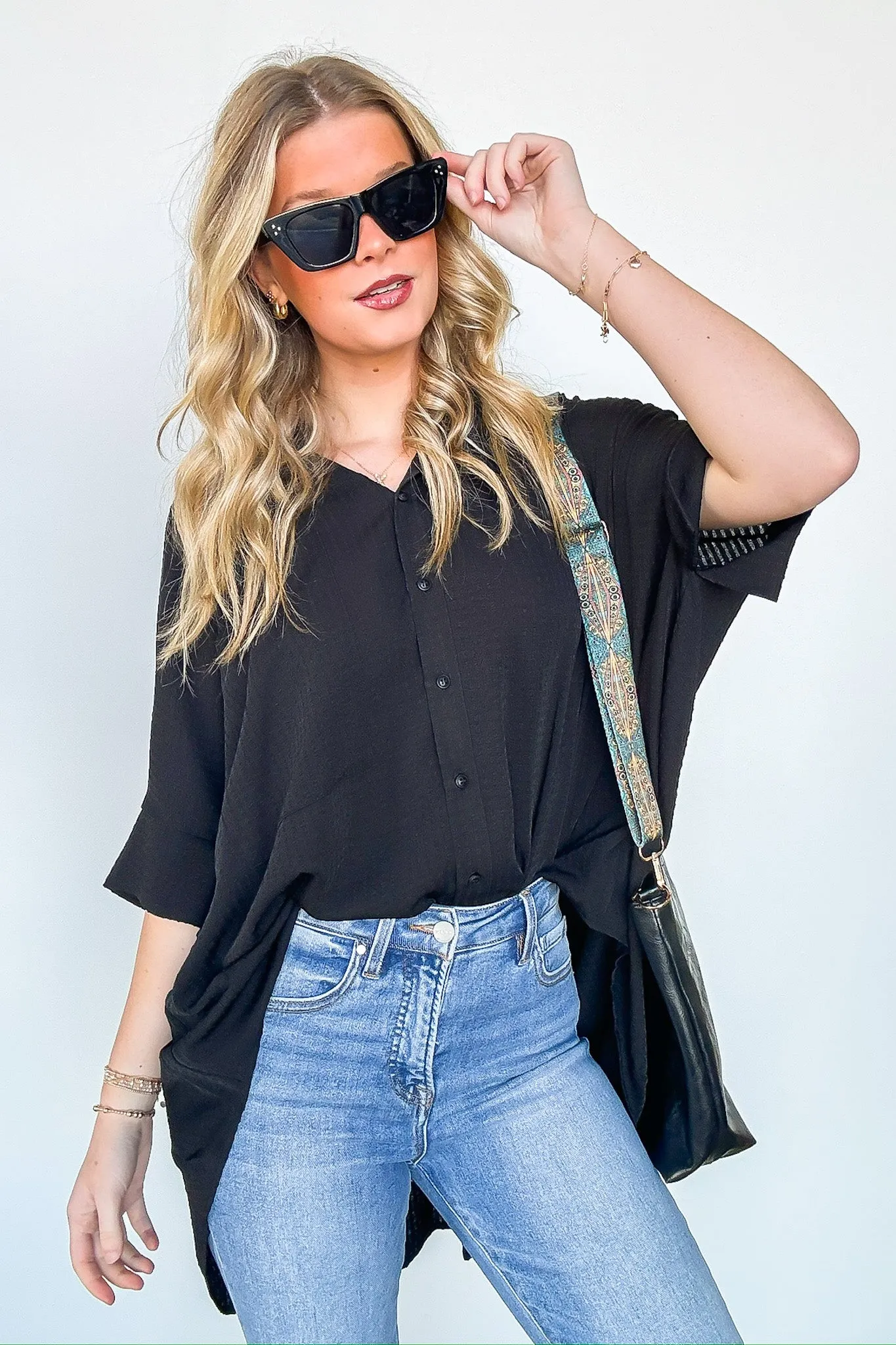 Ayla Textured Knit Button Down Top