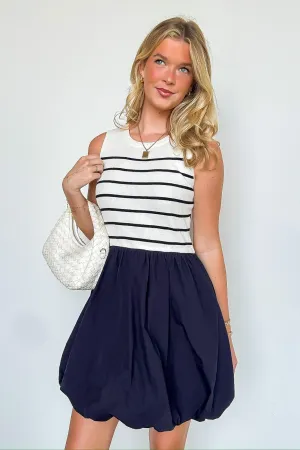 Aylie Striped Knit Bubble Hem Dress