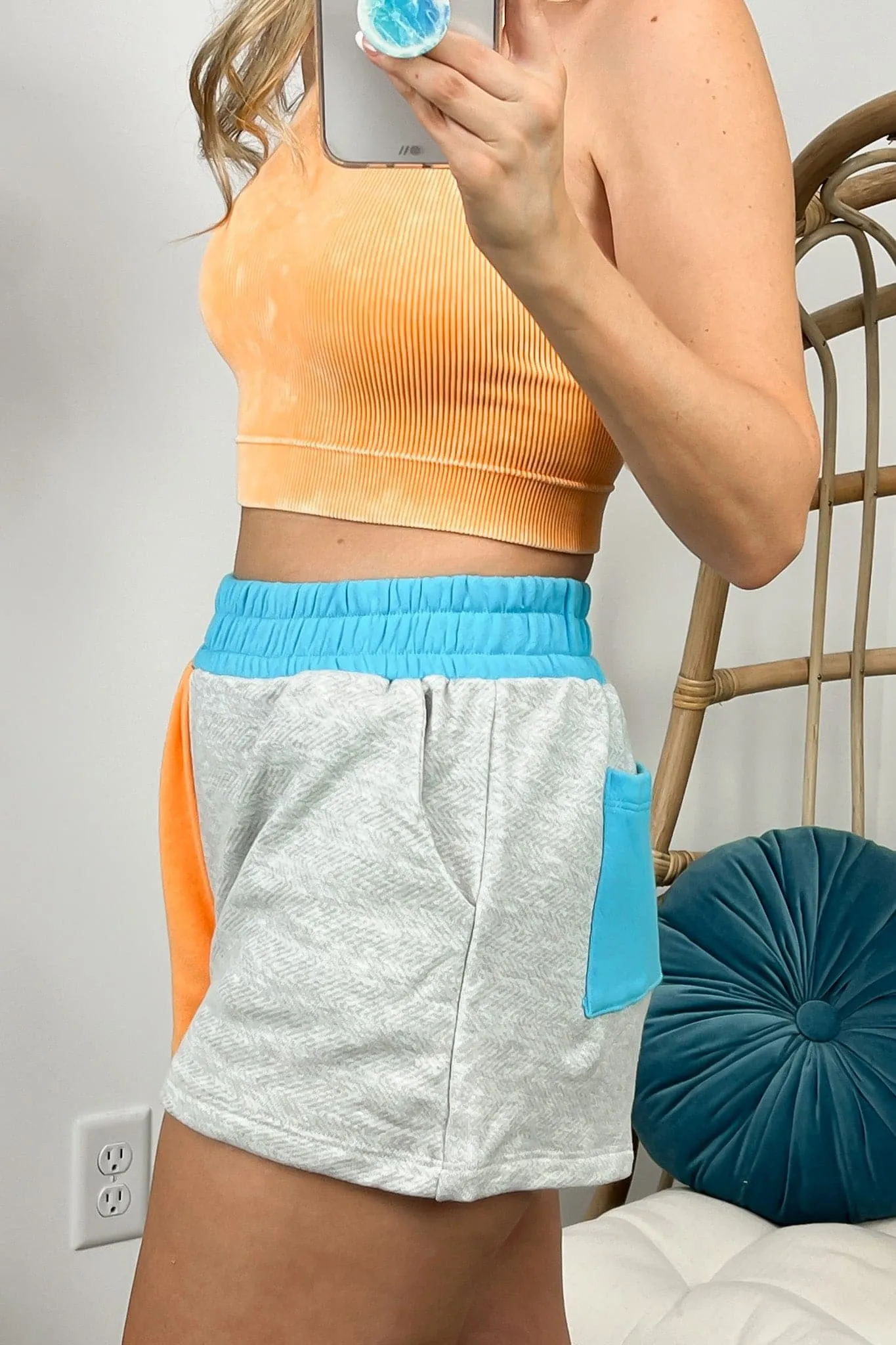 Baylie Color Block French Terry Shorts - FINAL SALE