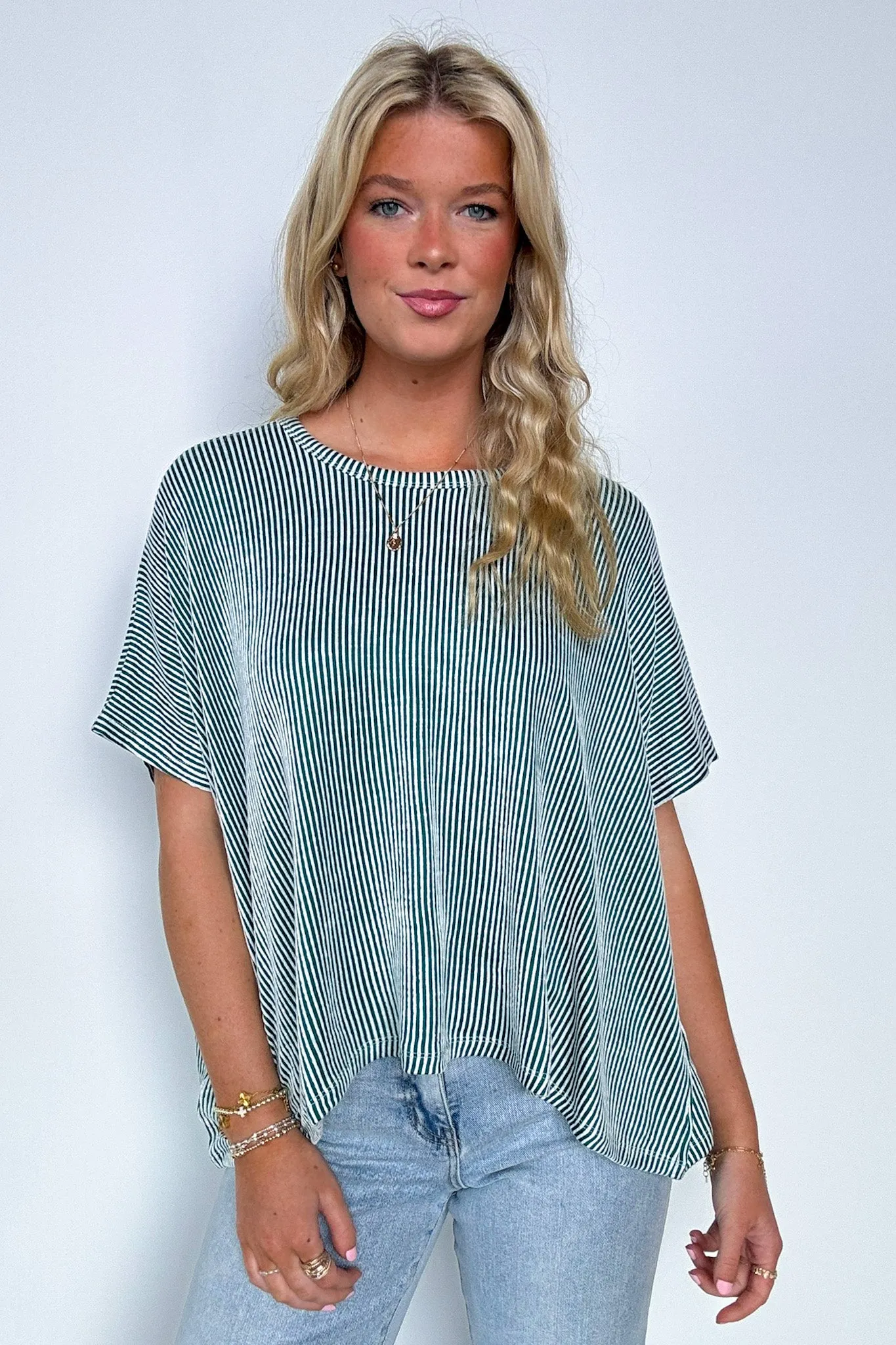 Beatryx Two Tone Rib Knit Oversized Top - BACK IN STOCK