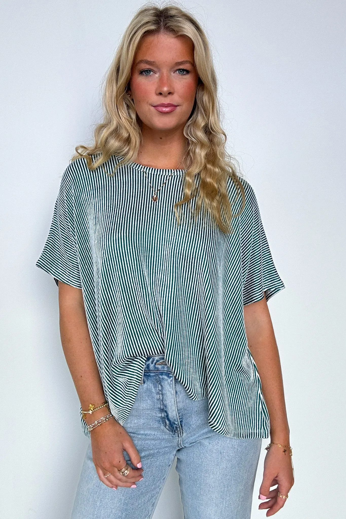 Beatryx Two Tone Rib Knit Oversized Top - BACK IN STOCK