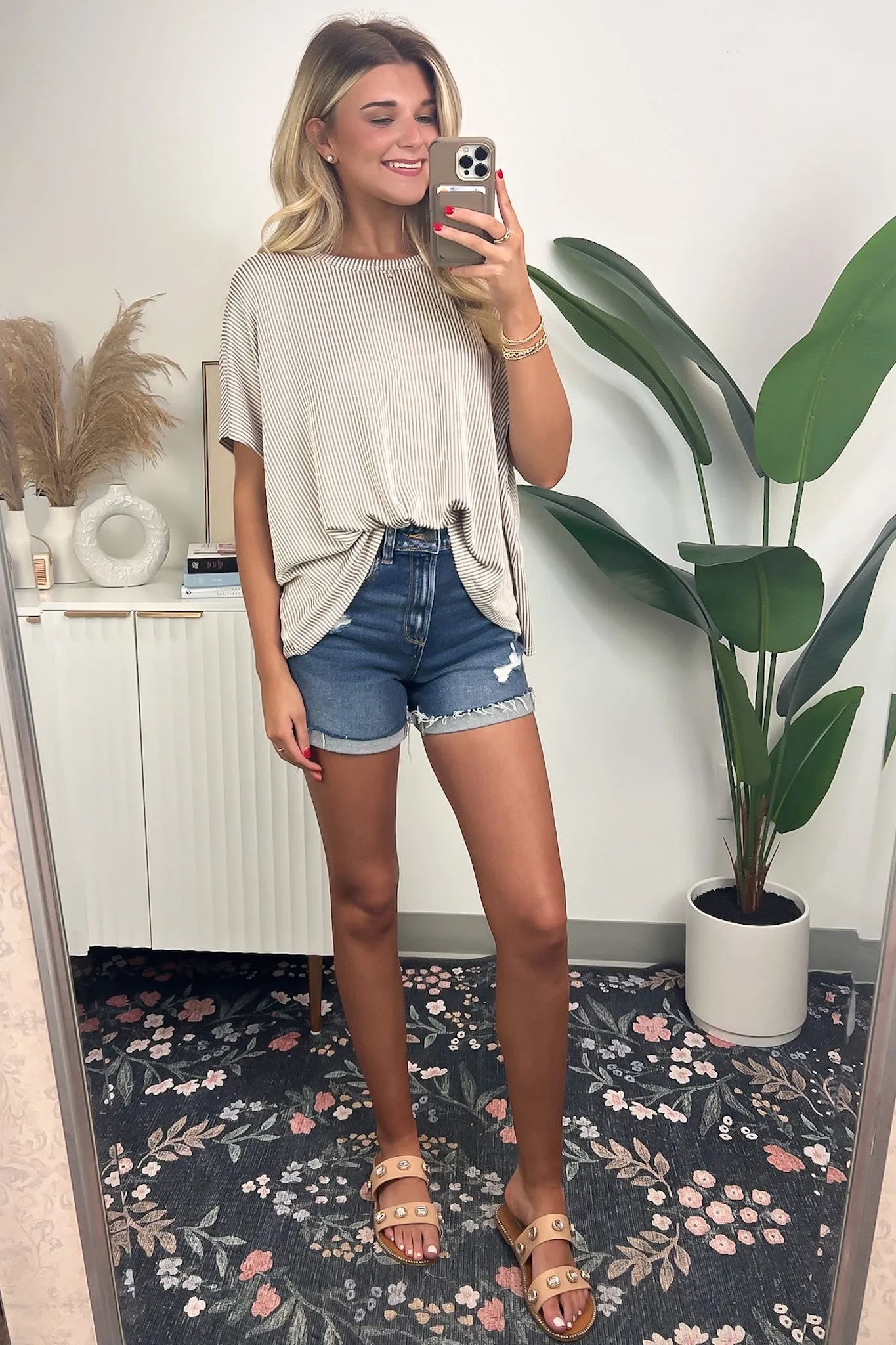 Beatryx Two Tone Rib Knit Oversized Top - BACK IN STOCK