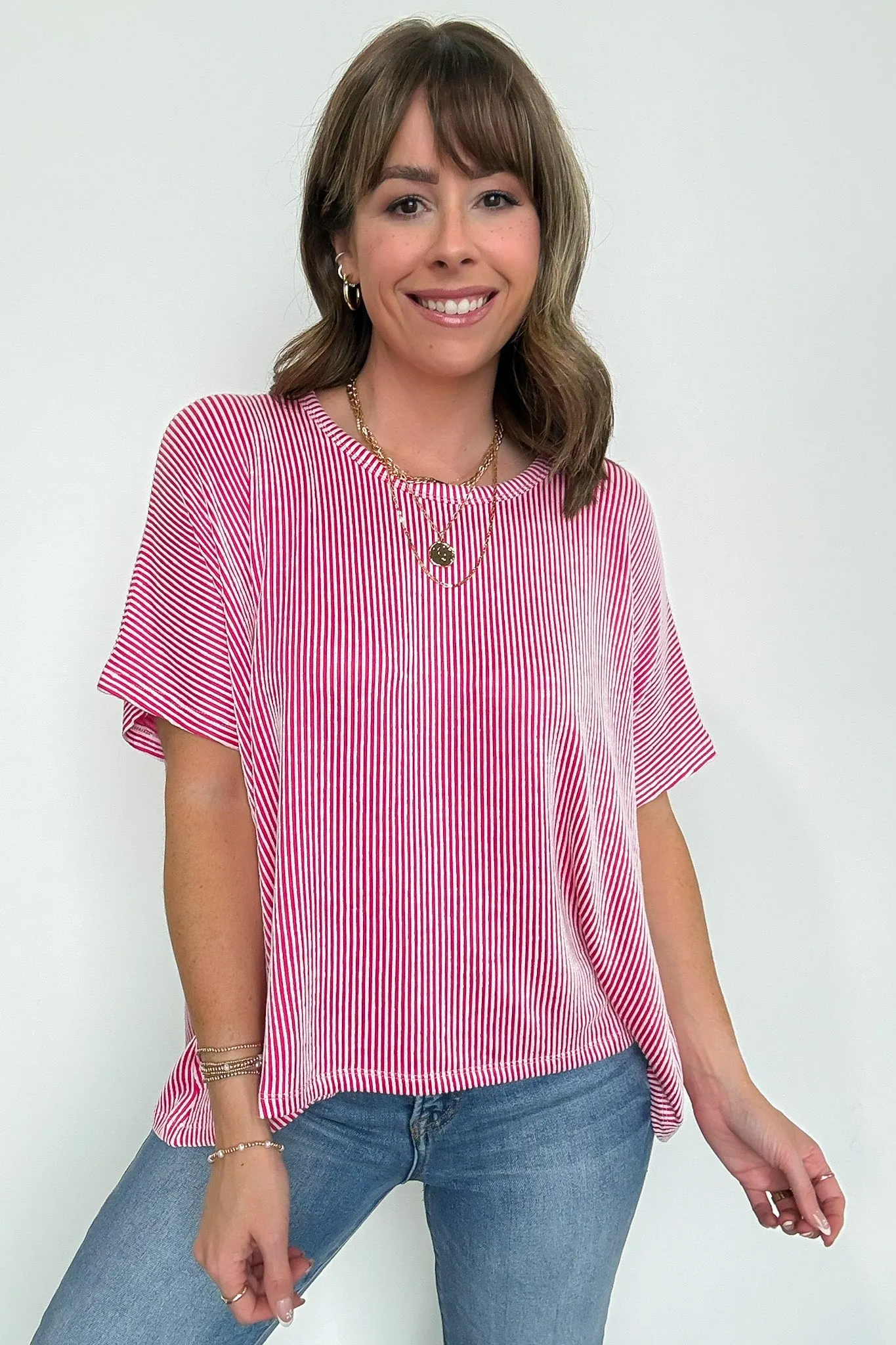 Beatryx Two Tone Rib Knit Oversized Top - BACK IN STOCK