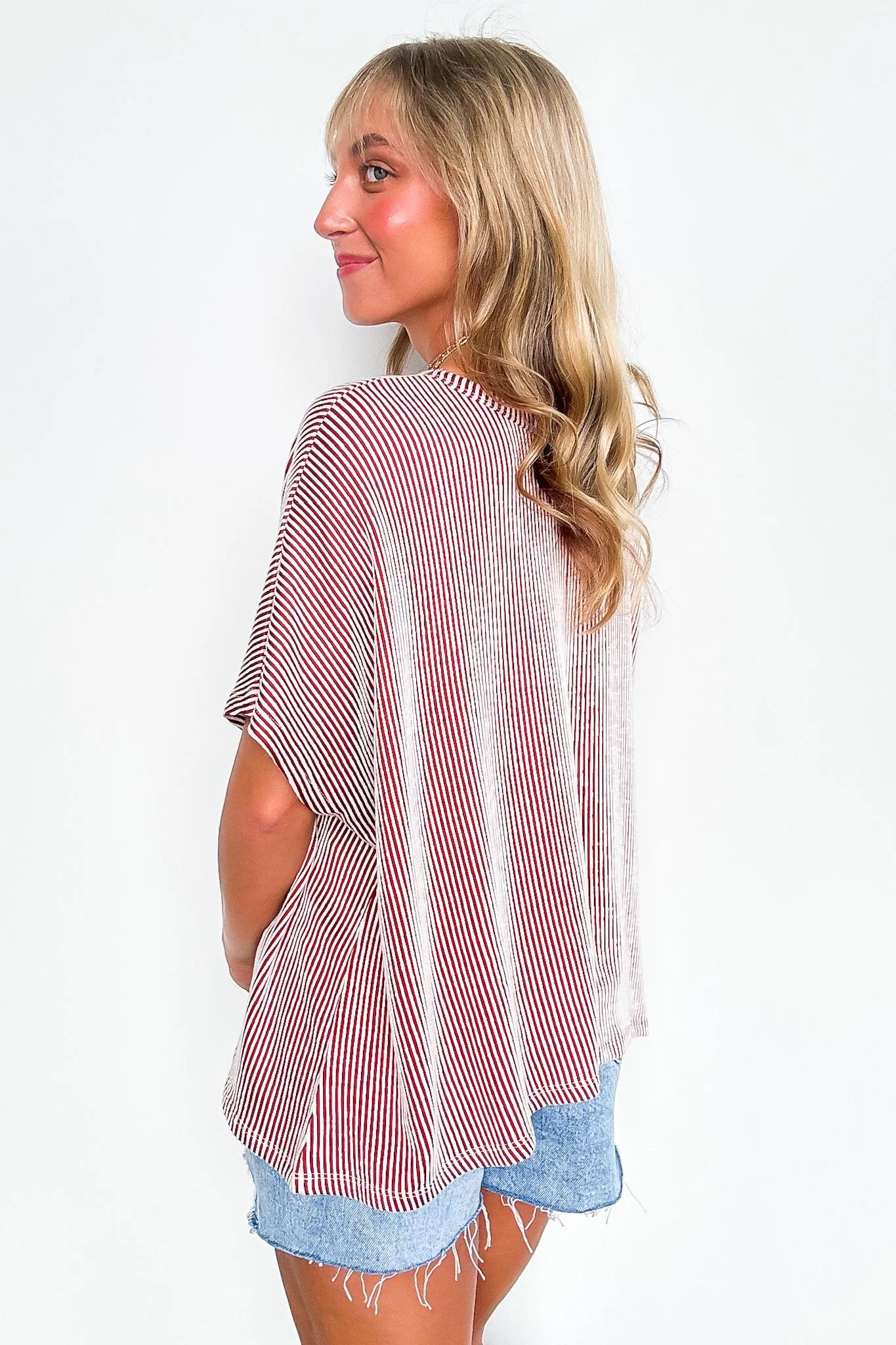 Beatryx Two Tone Rib Knit Oversized Top - BACK IN STOCK