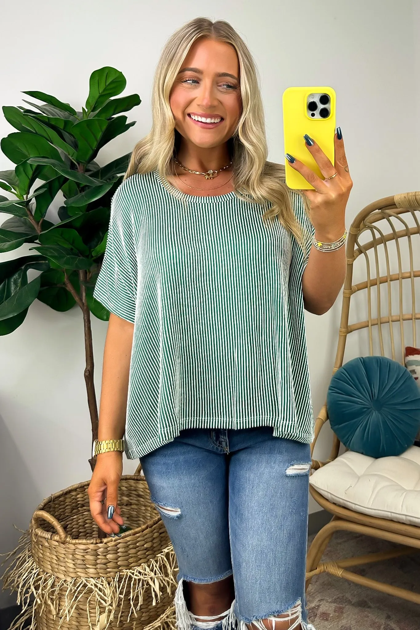 Beatryx Two Tone Rib Knit Oversized Top - BACK IN STOCK