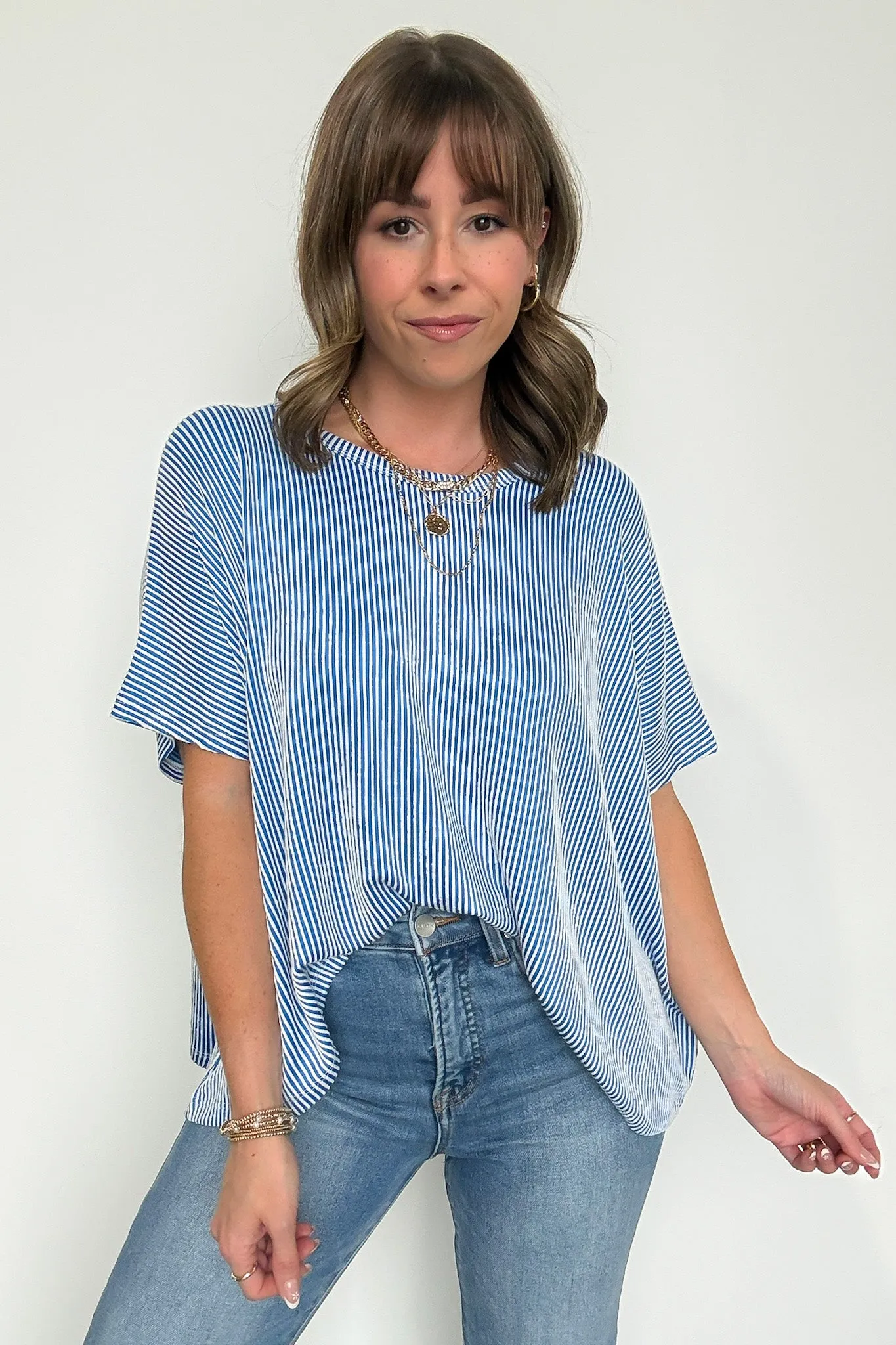 Beatryx Two Tone Rib Knit Oversized Top - BACK IN STOCK