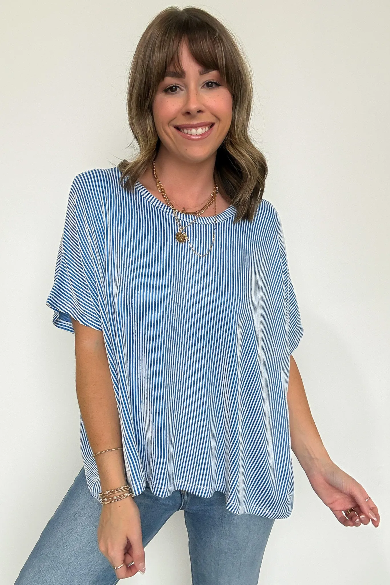 Beatryx Two Tone Rib Knit Oversized Top - BACK IN STOCK