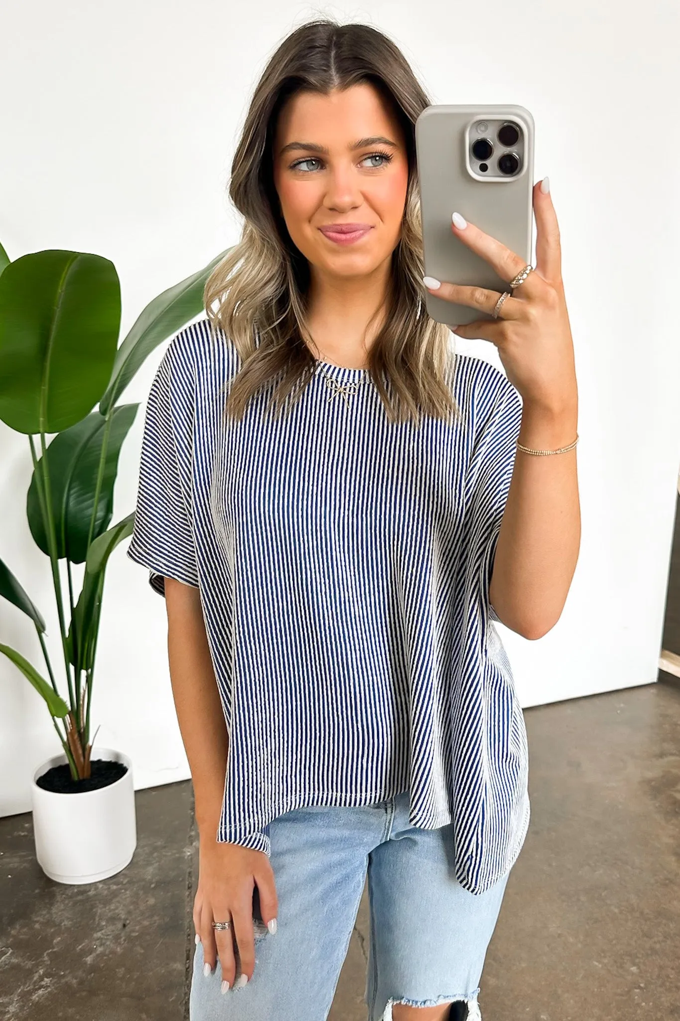 Beatryx Two Tone Rib Knit Oversized Top - BACK IN STOCK
