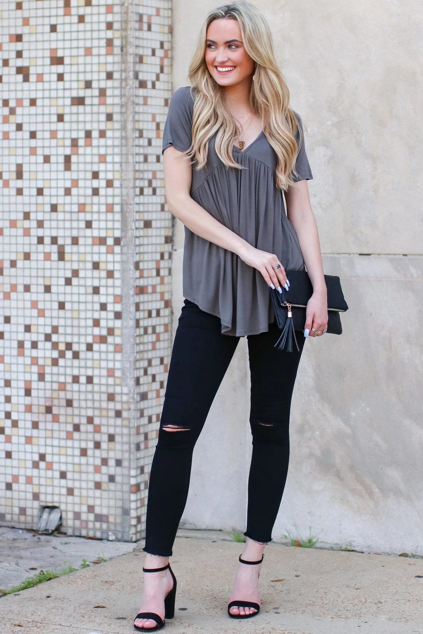 Berea Knee Slit Skinny Jeans - FINAL SALE