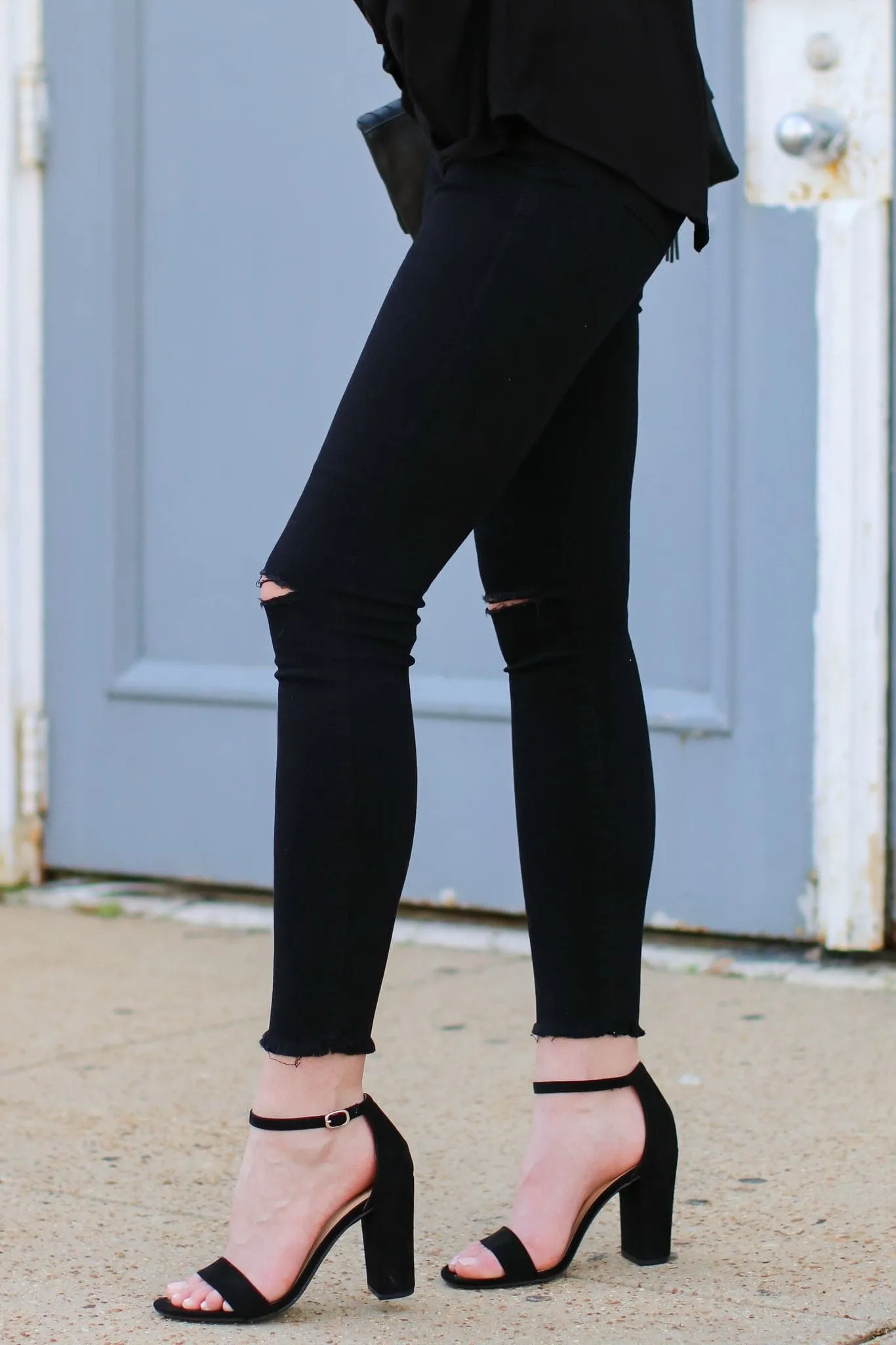 Berea Knee Slit Skinny Jeans - FINAL SALE