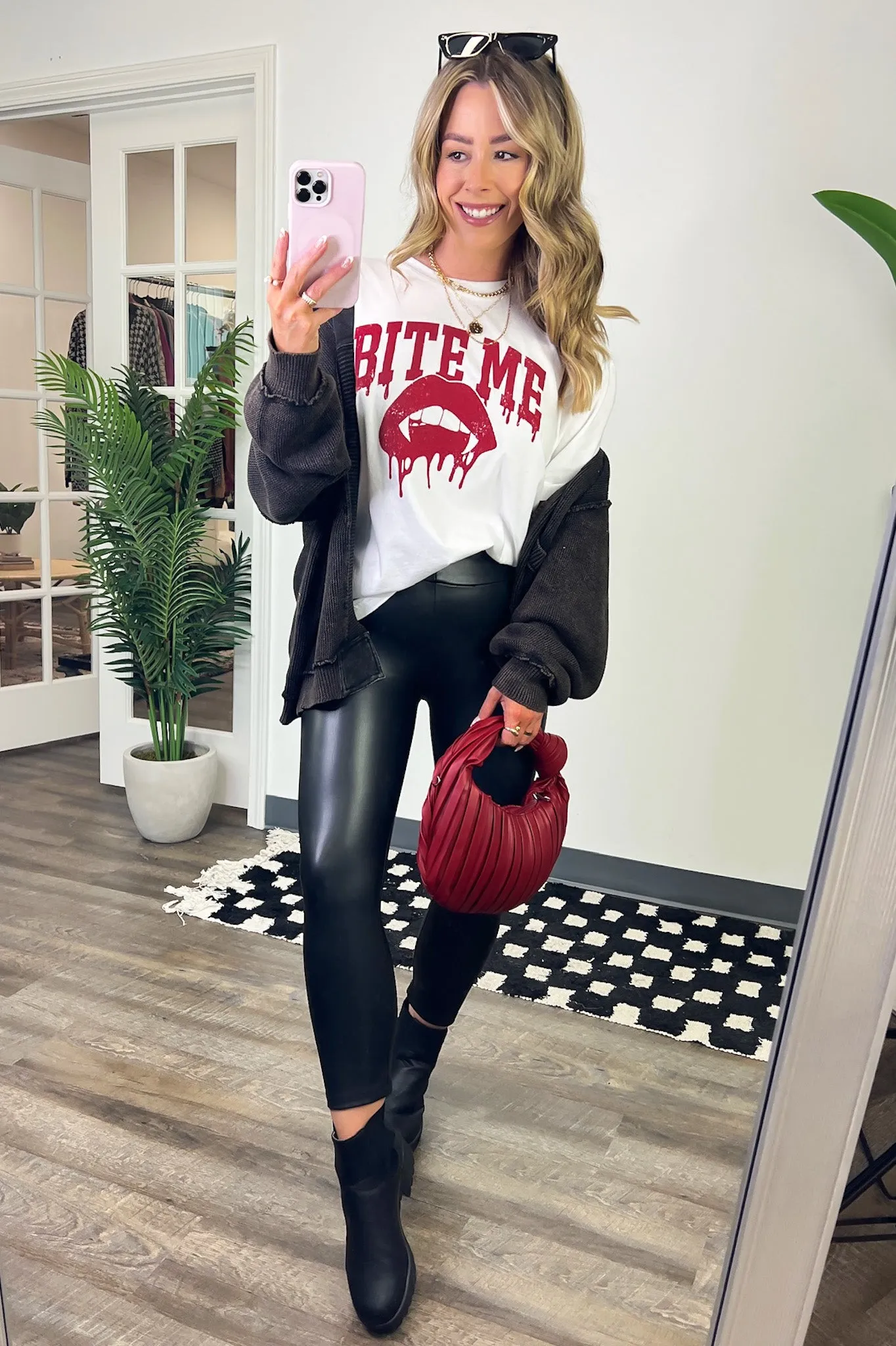 Bite Me Vintage Oversized Graphic Tee - FINAL SALE