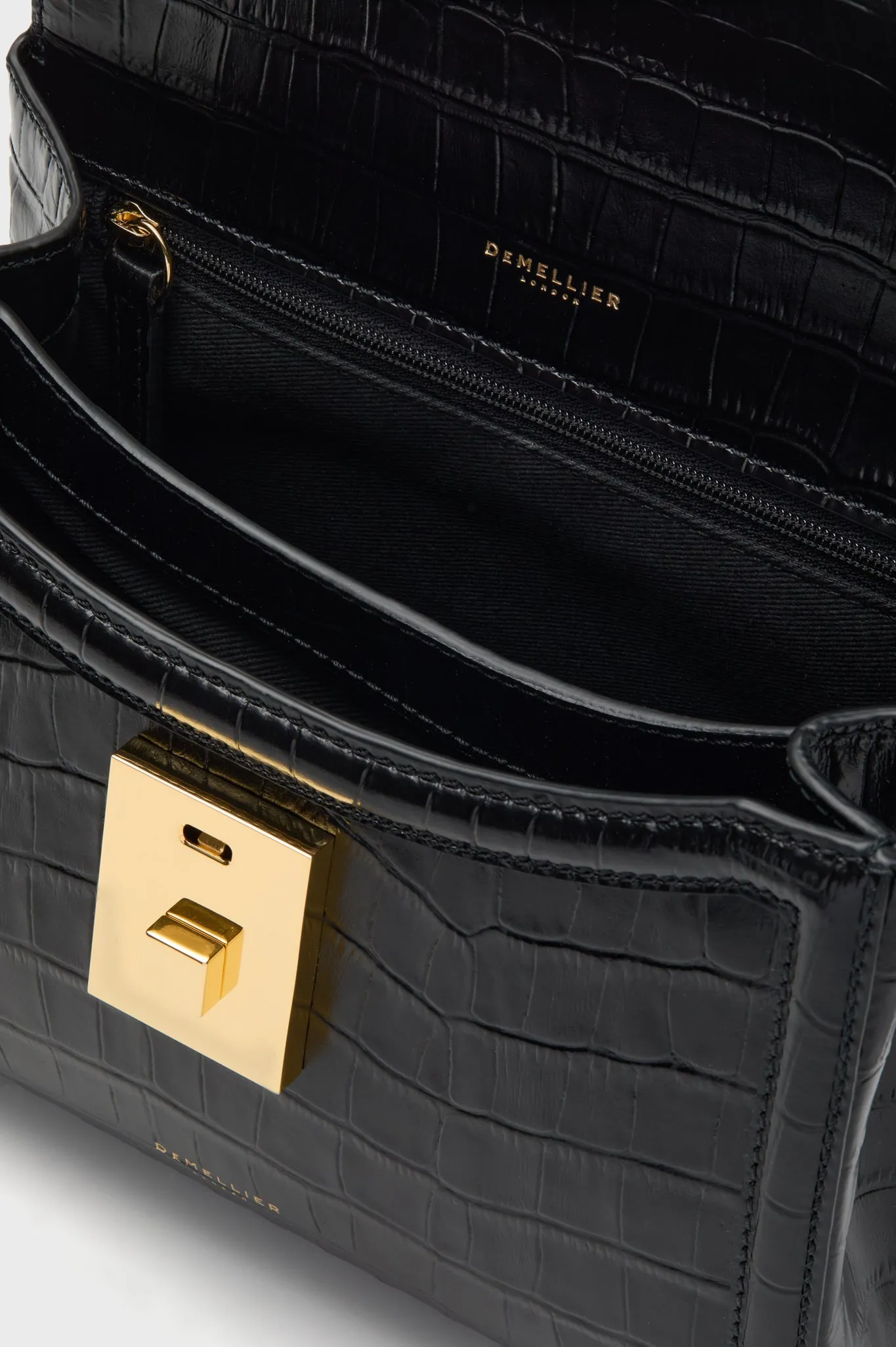 Black Croc Paris Bag