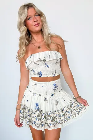 Blossoming Charm Floral Smocked Ruffle Top - FINAL SALE