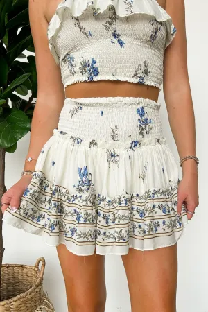 Blossoming Charm Smocked Floral Skirt - FINAL SALE