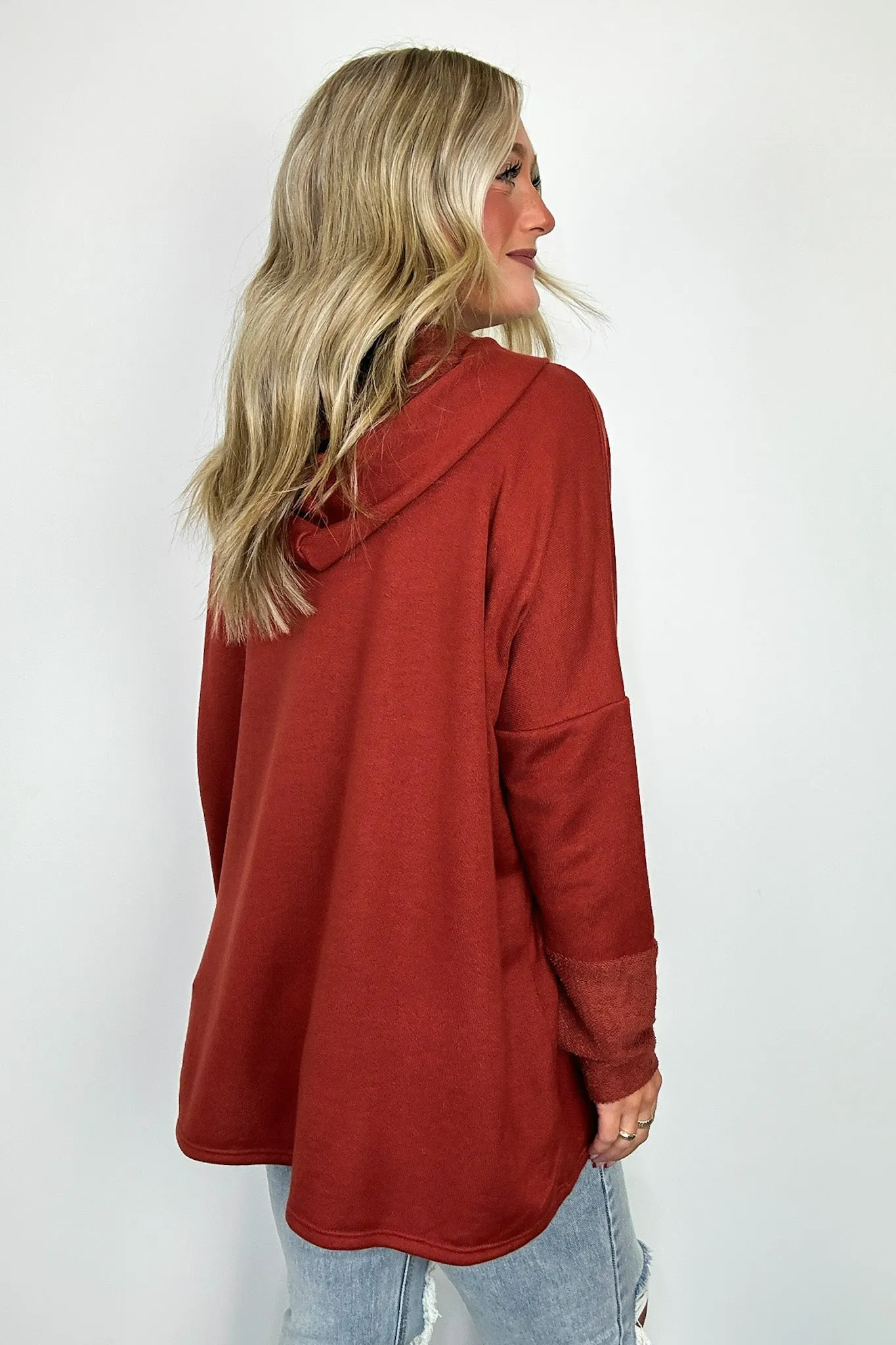 Boho Bliss Contrast Hooded Relaxed Fit Pullover - FINAL SALE