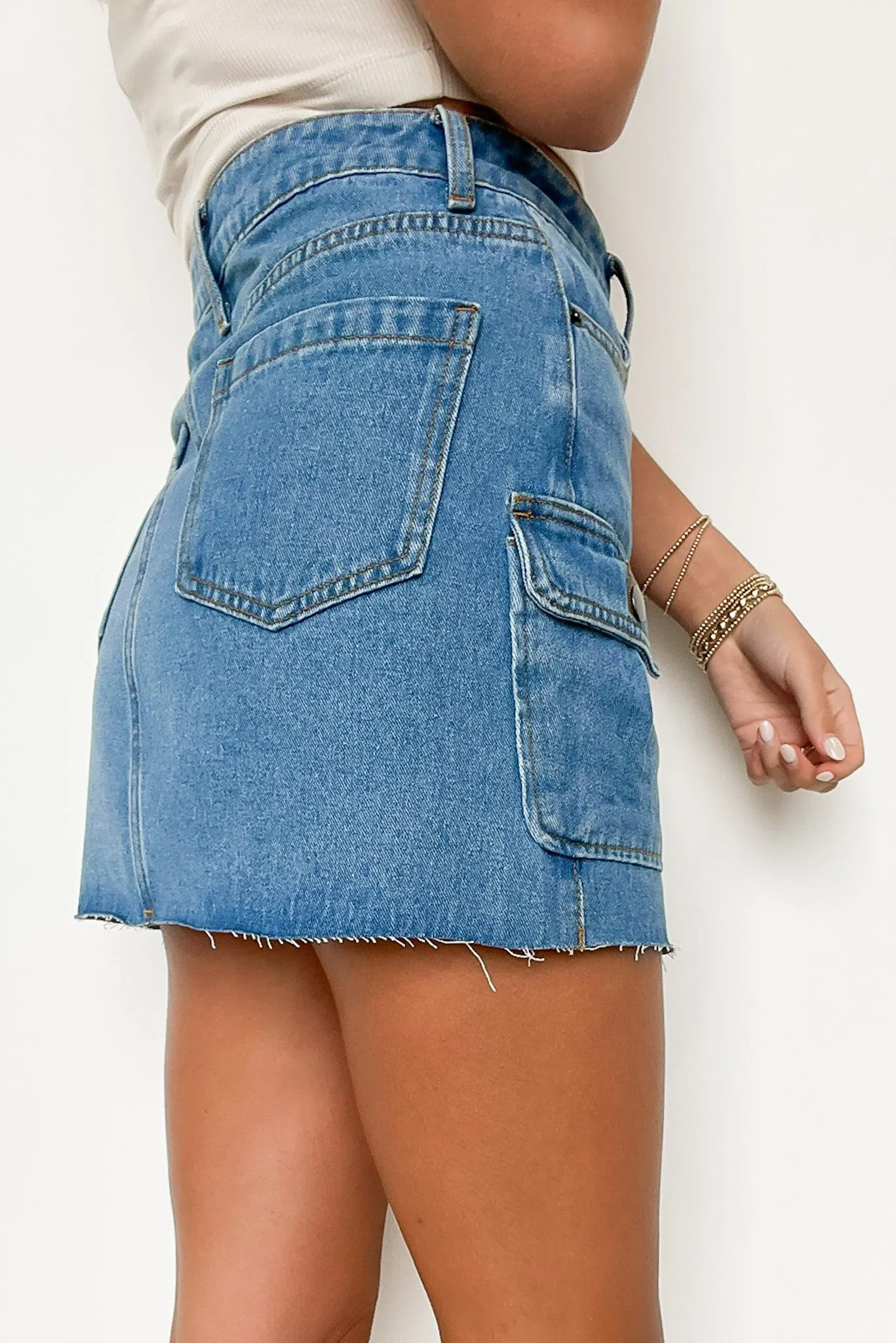 Bold Presence Denim Cargo Skirt - FINAL SALE