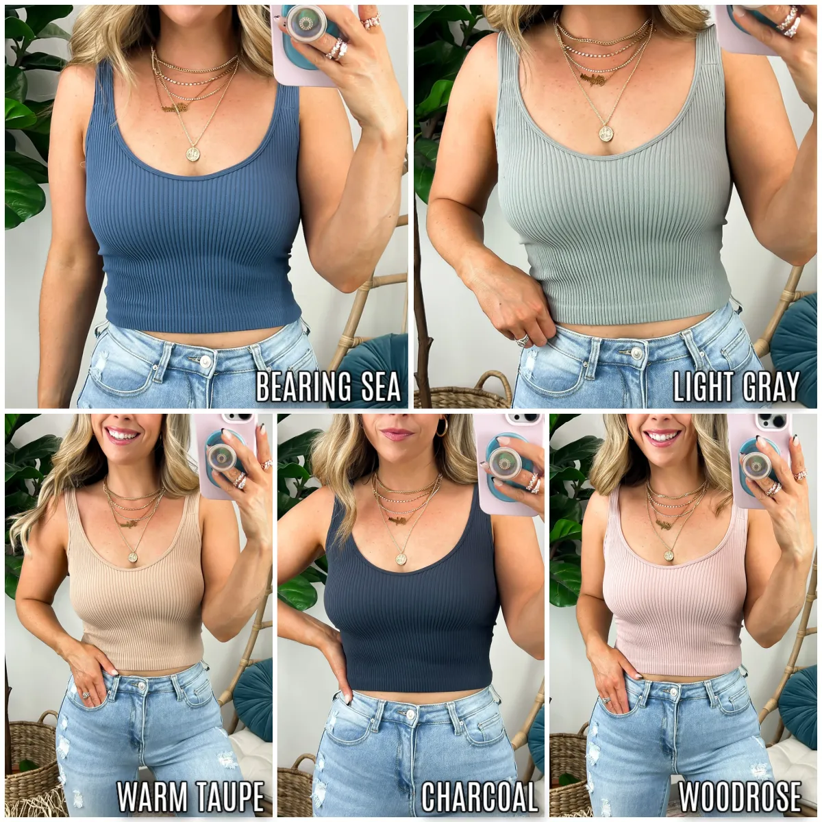 Brandis Ribbed Crop Tank Top - FINAL SALE