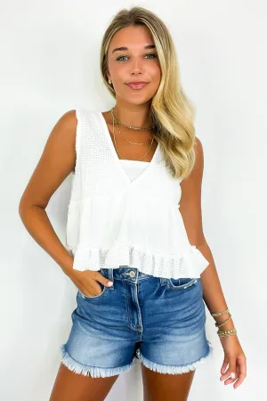 Breeze By V-Neck Ruffle Tank Top - BACK IN STOCK