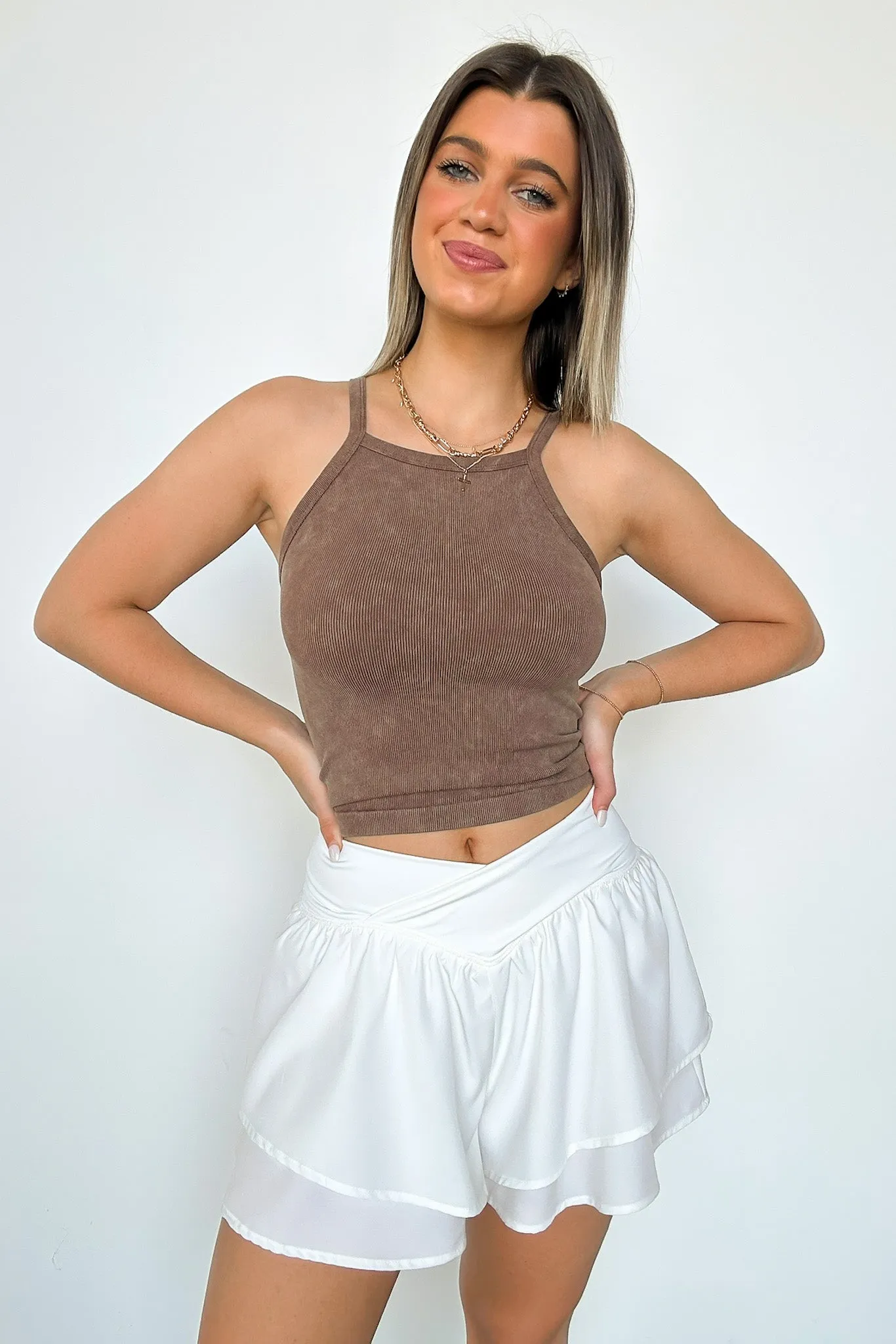 Bright Disposition Ruffle Flowy Athletic Shorts - FINAL SALE