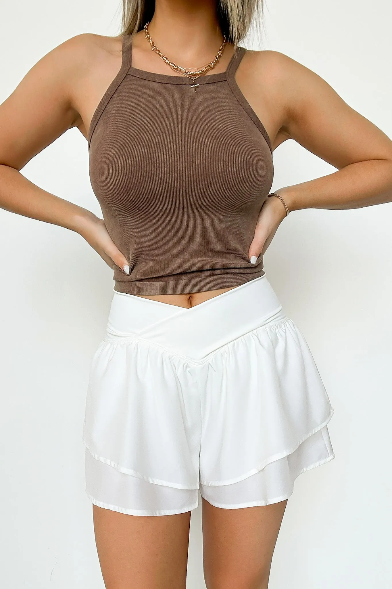 Bright Disposition Ruffle Flowy Athletic Shorts - FINAL SALE