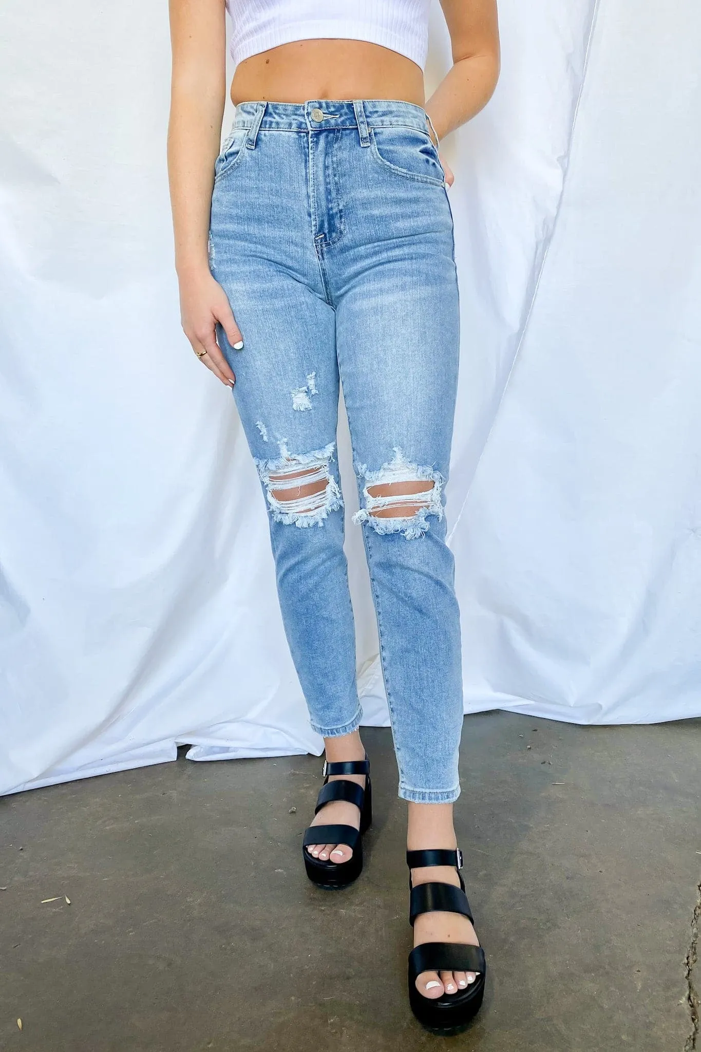 Byers Distressed Mom Jeans - FINAL SALE