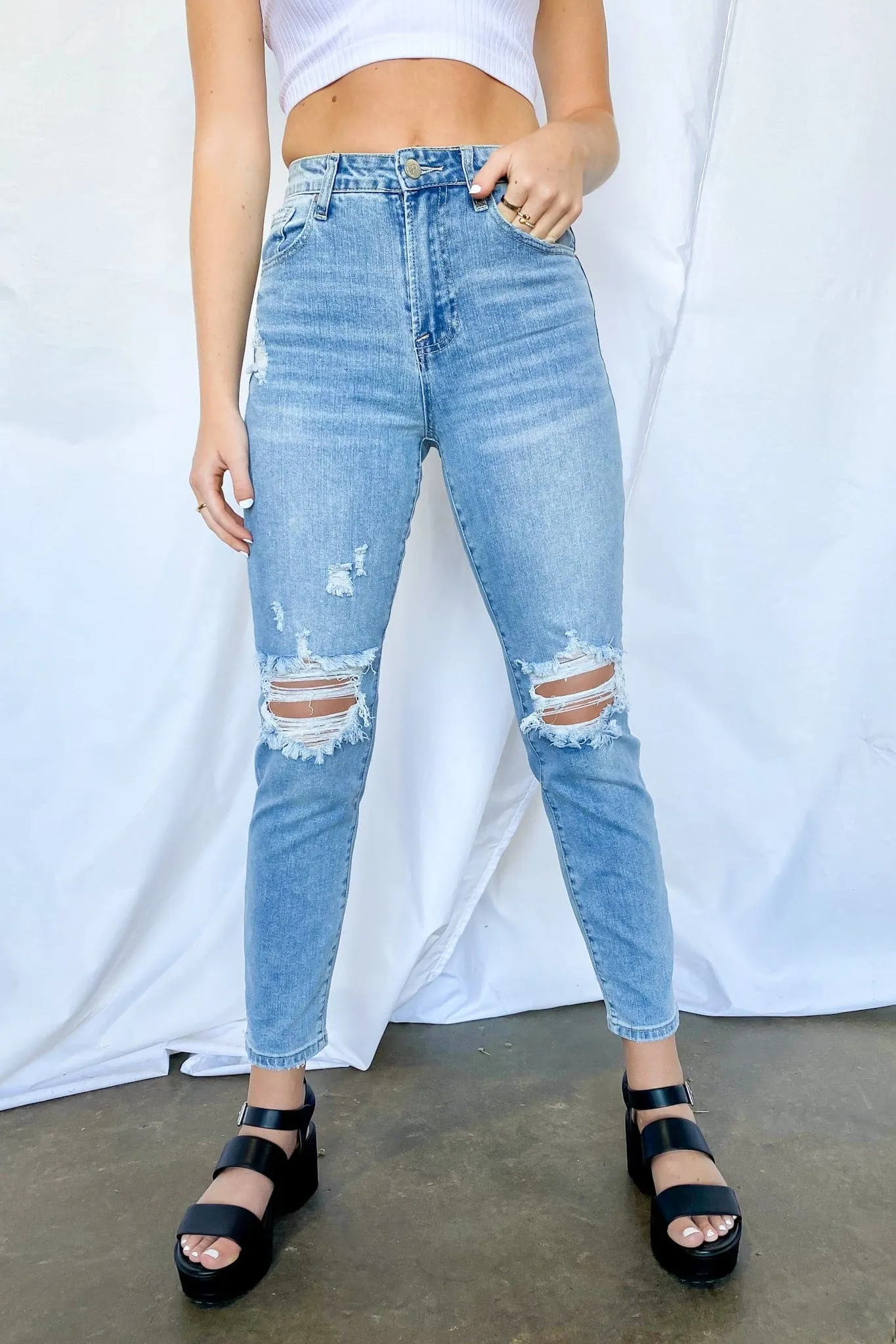 Byers Distressed Mom Jeans - FINAL SALE