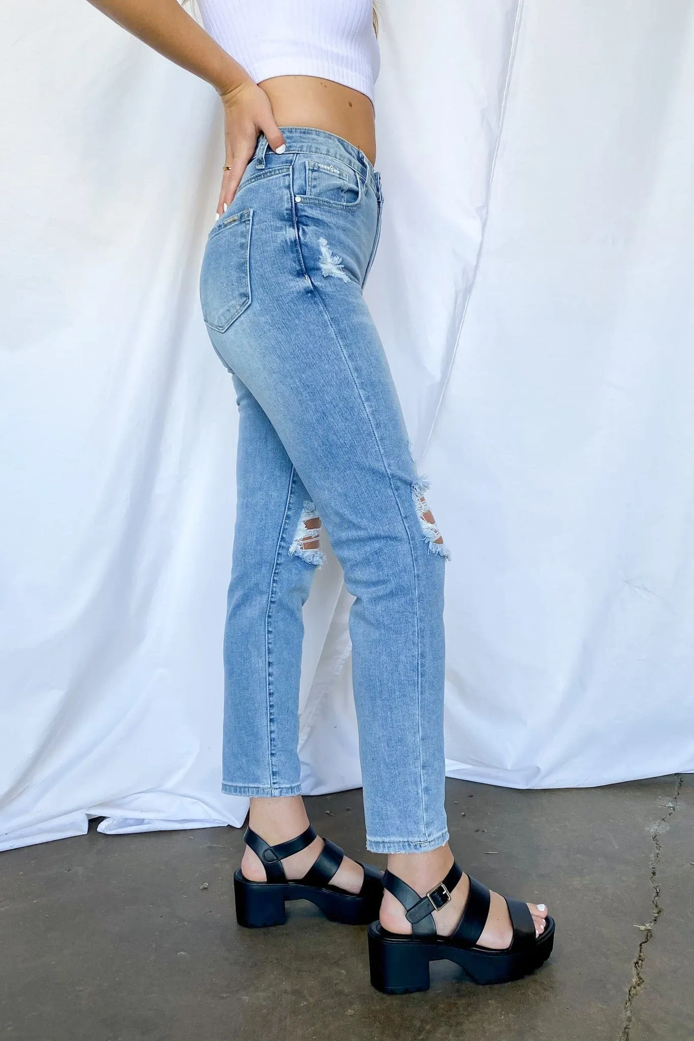 Byers Distressed Mom Jeans - FINAL SALE