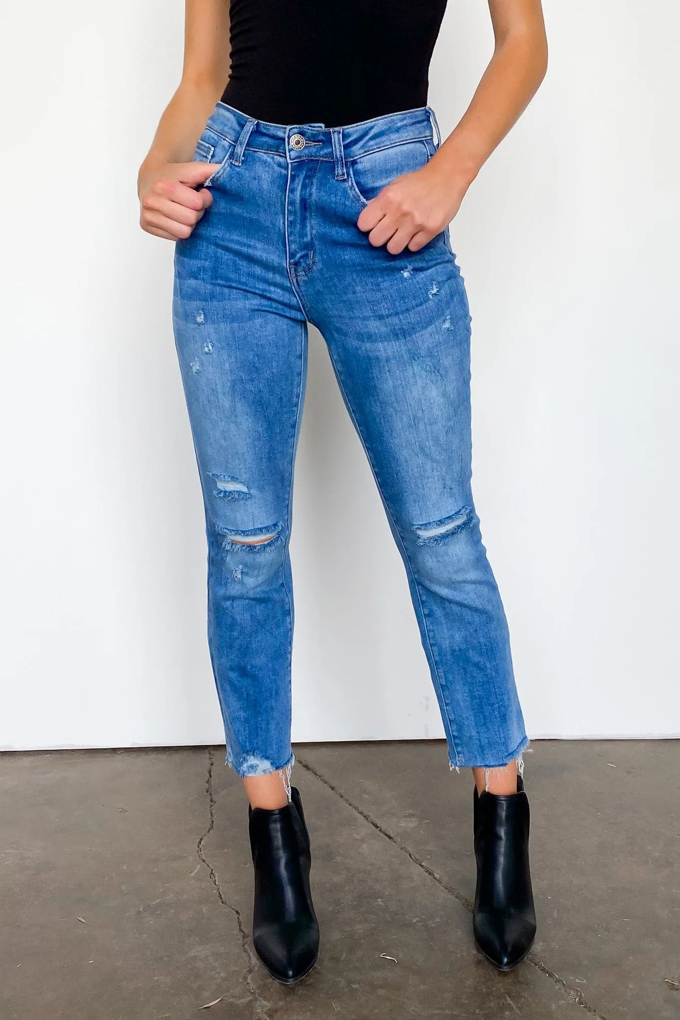 Calder High Rise Vintage Washed Straight Jeans - FINAL SALE