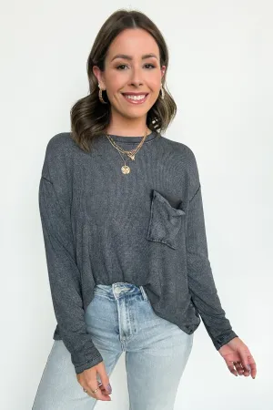 Caliana Washed Dolman Sleeve Pocket Top - BACK IN STOCK