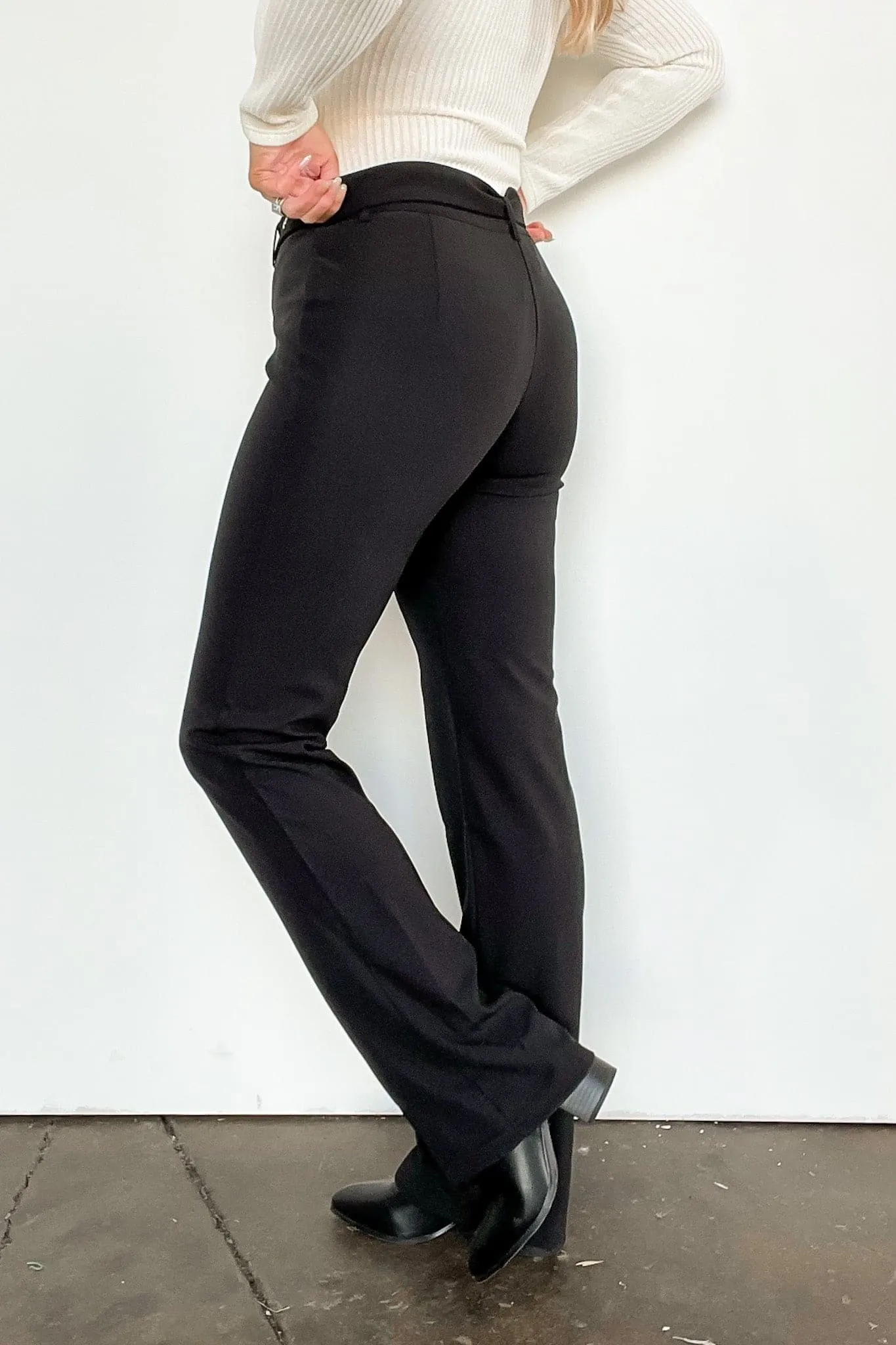 Call Again High Waist Techno Crepe Belted Pants - FINAL SALE