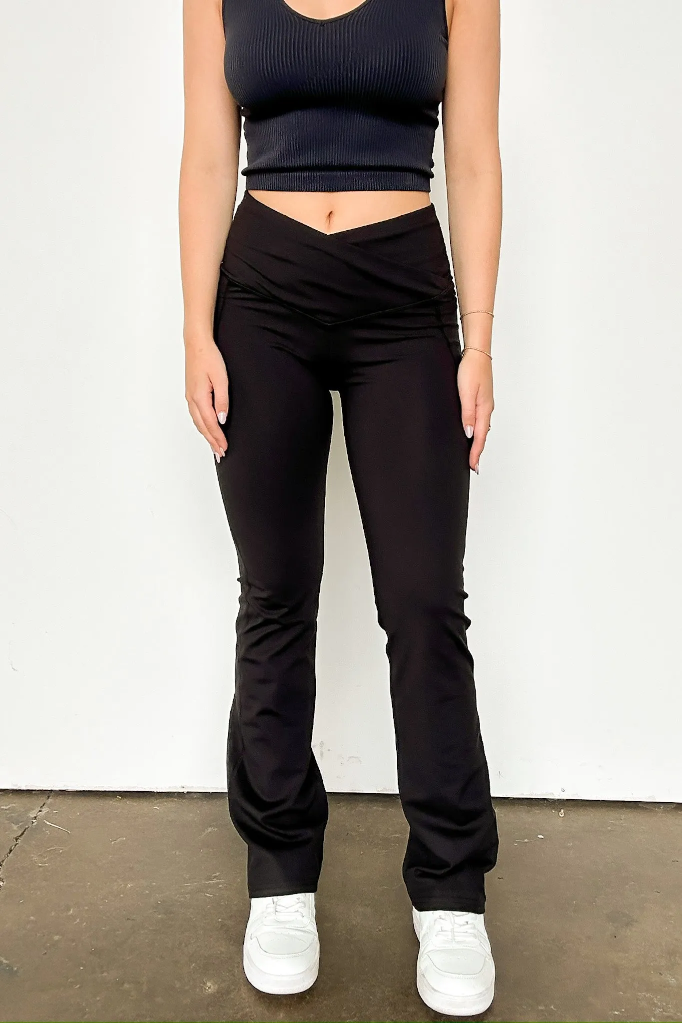 Calle Crossover Waistband Flare Leggings - FINAL SALE