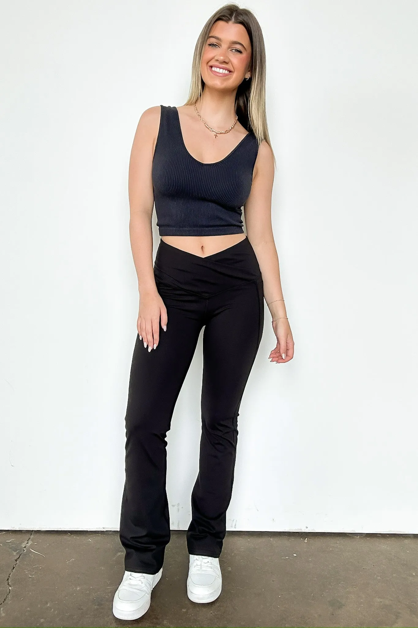 Calle Crossover Waistband Flare Leggings - FINAL SALE