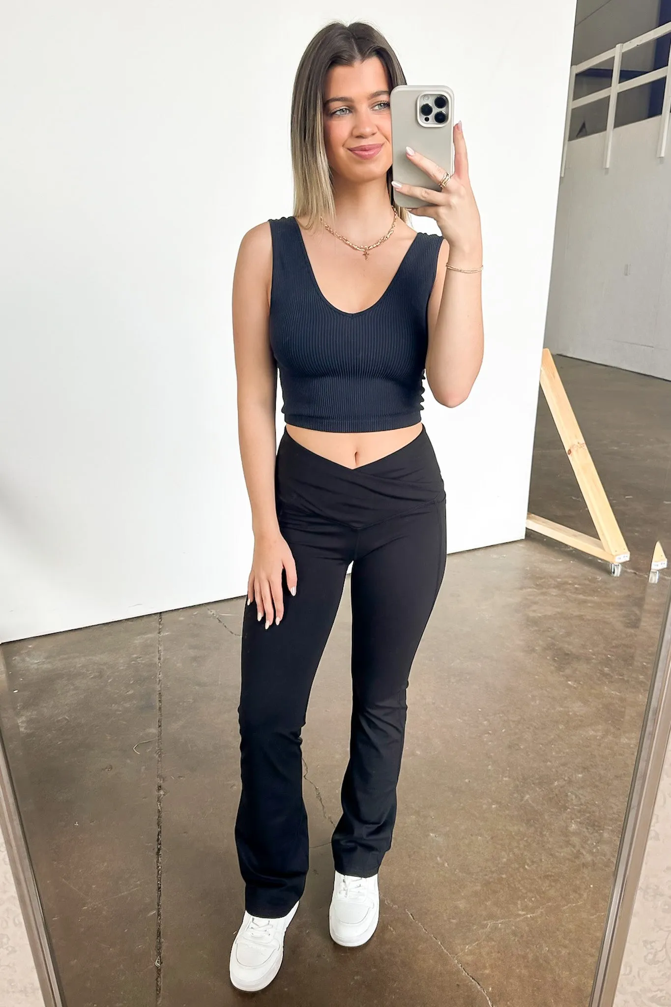 Calle Crossover Waistband Flare Leggings - FINAL SALE
