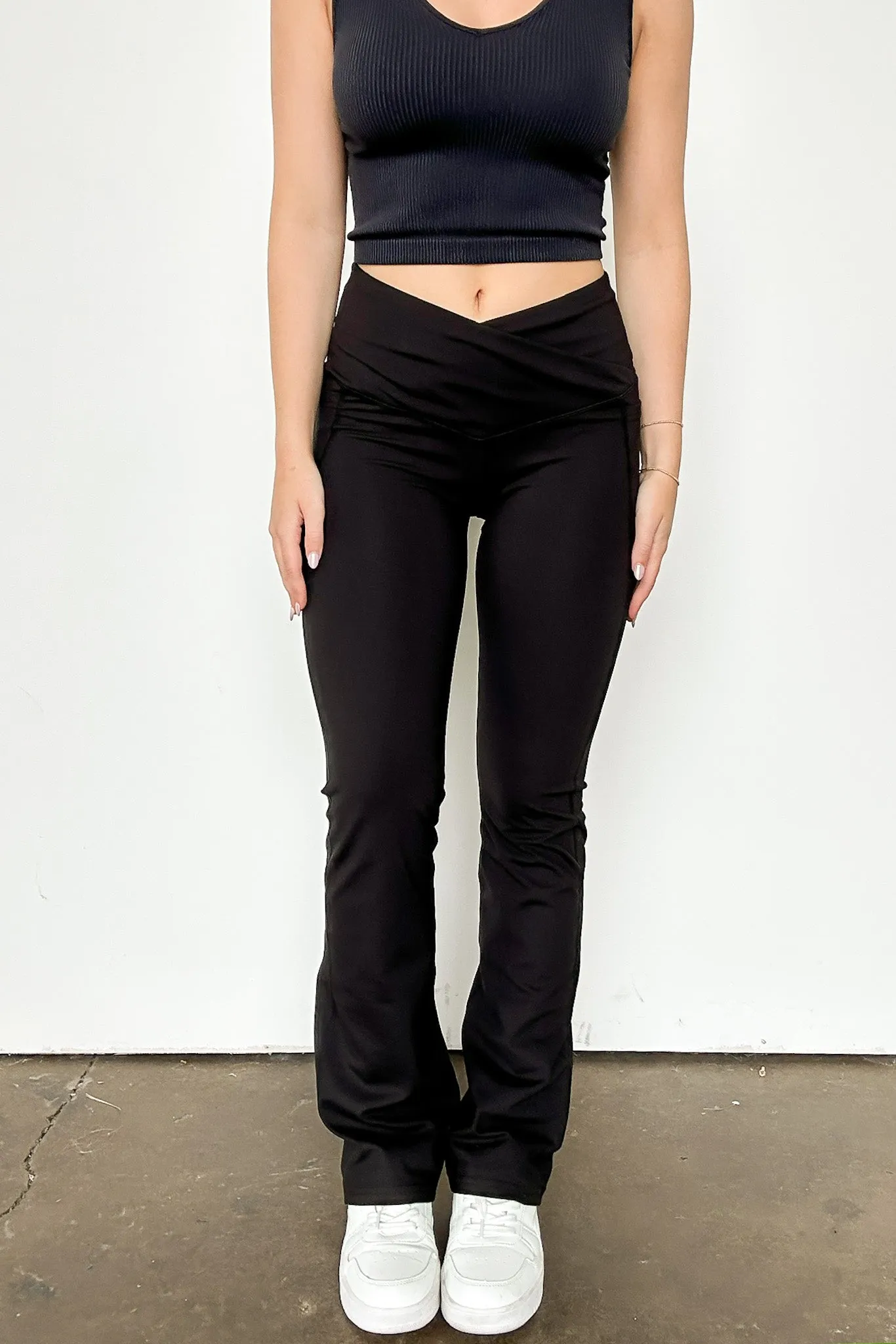 Calle Crossover Waistband Flare Leggings - FINAL SALE