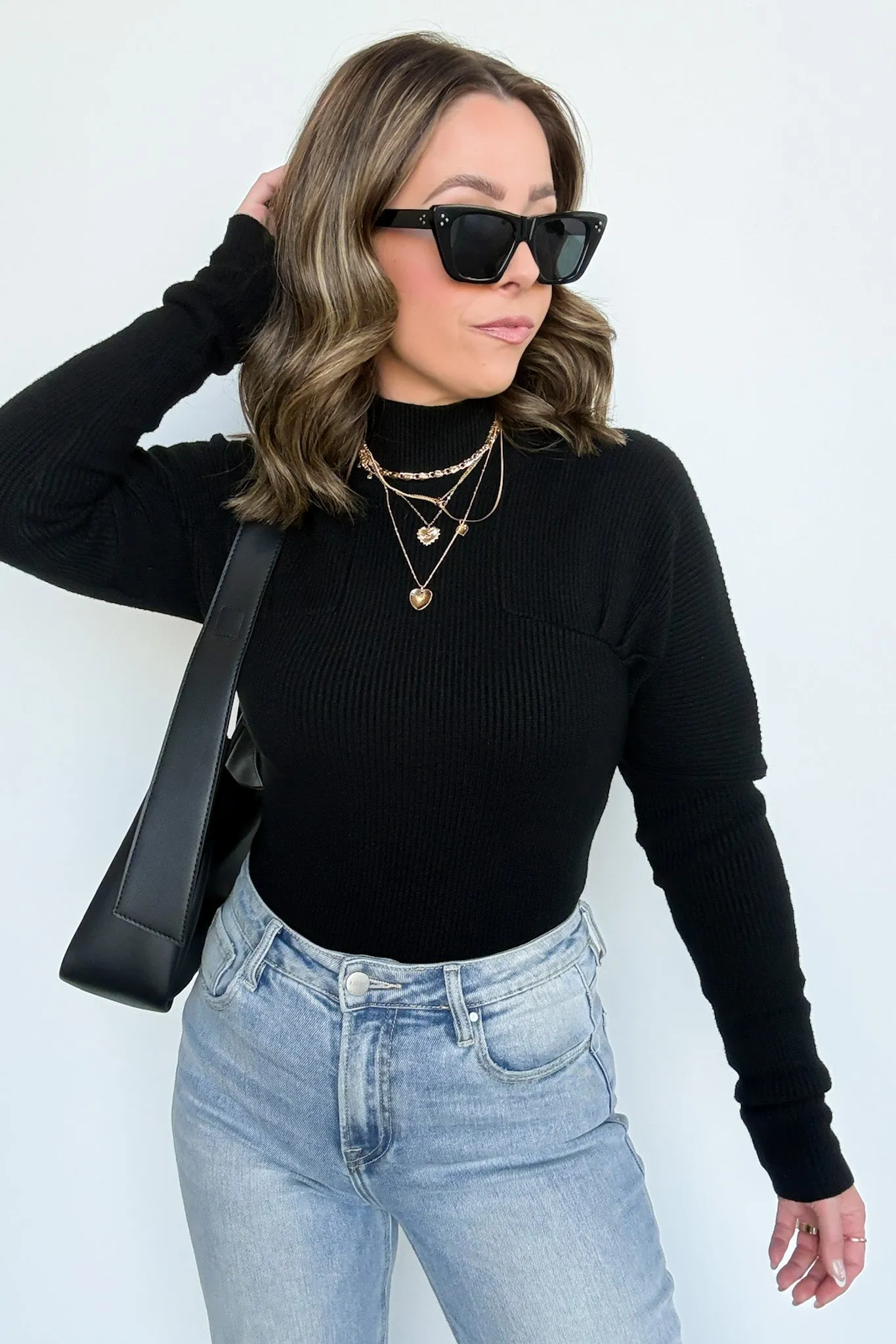 Camie Ribbed Mock Neck Sweater - FINAL SALE