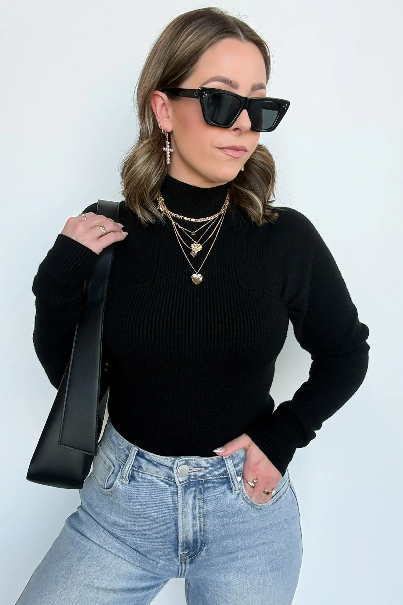 Camie Ribbed Mock Neck Sweater - FINAL SALE