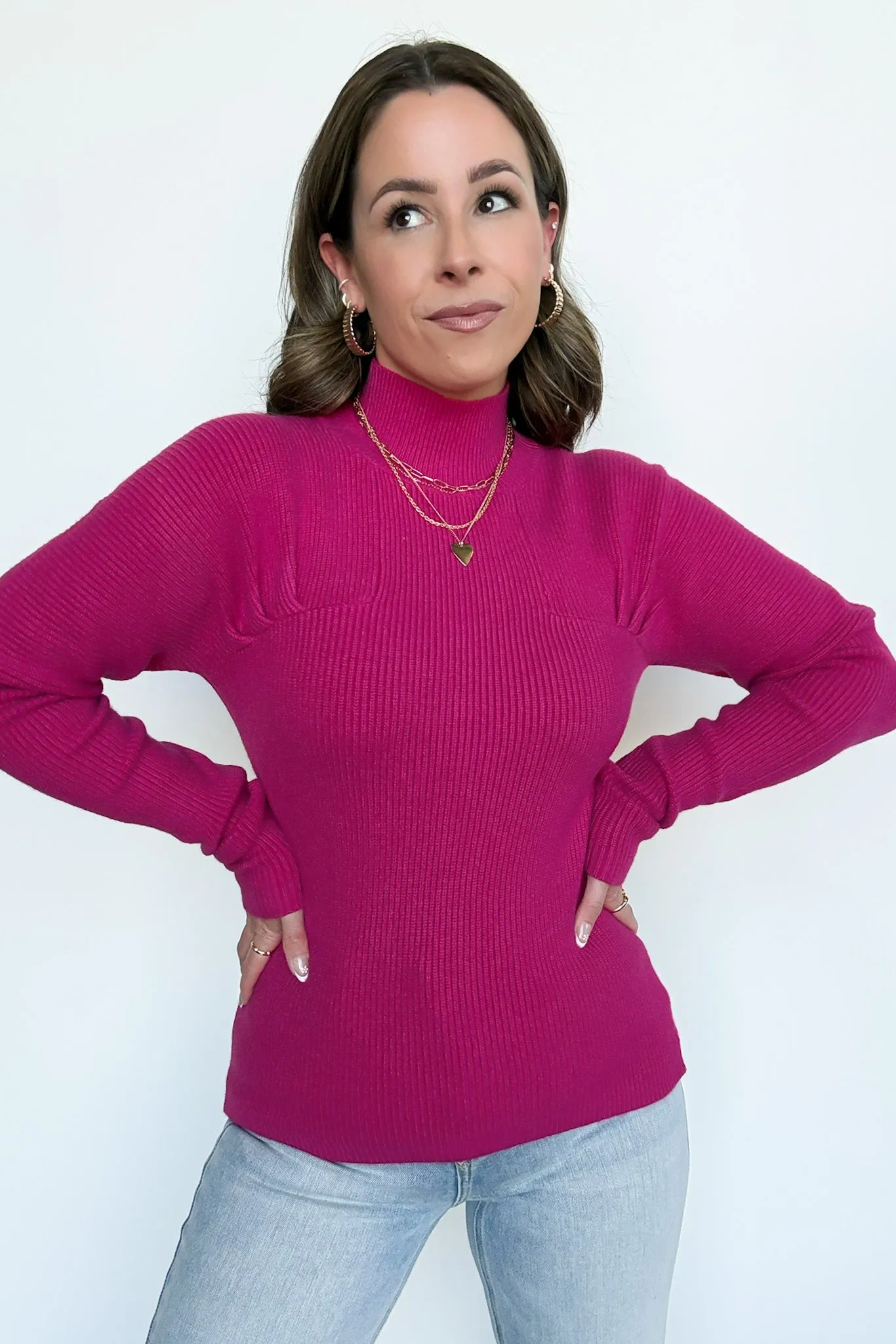 Camie Ribbed Mock Neck Sweater - FINAL SALE