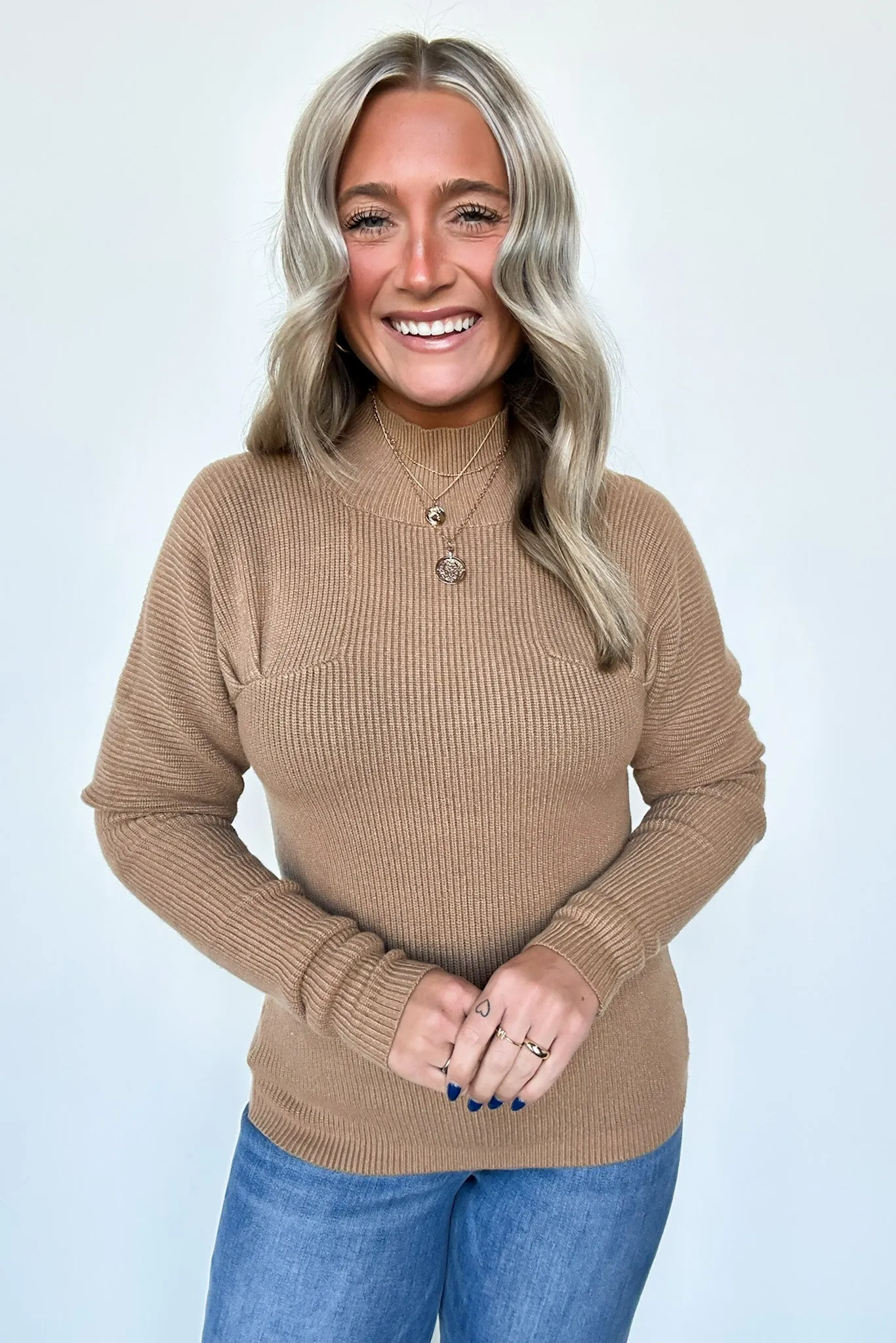 Camie Ribbed Mock Neck Sweater - FINAL SALE