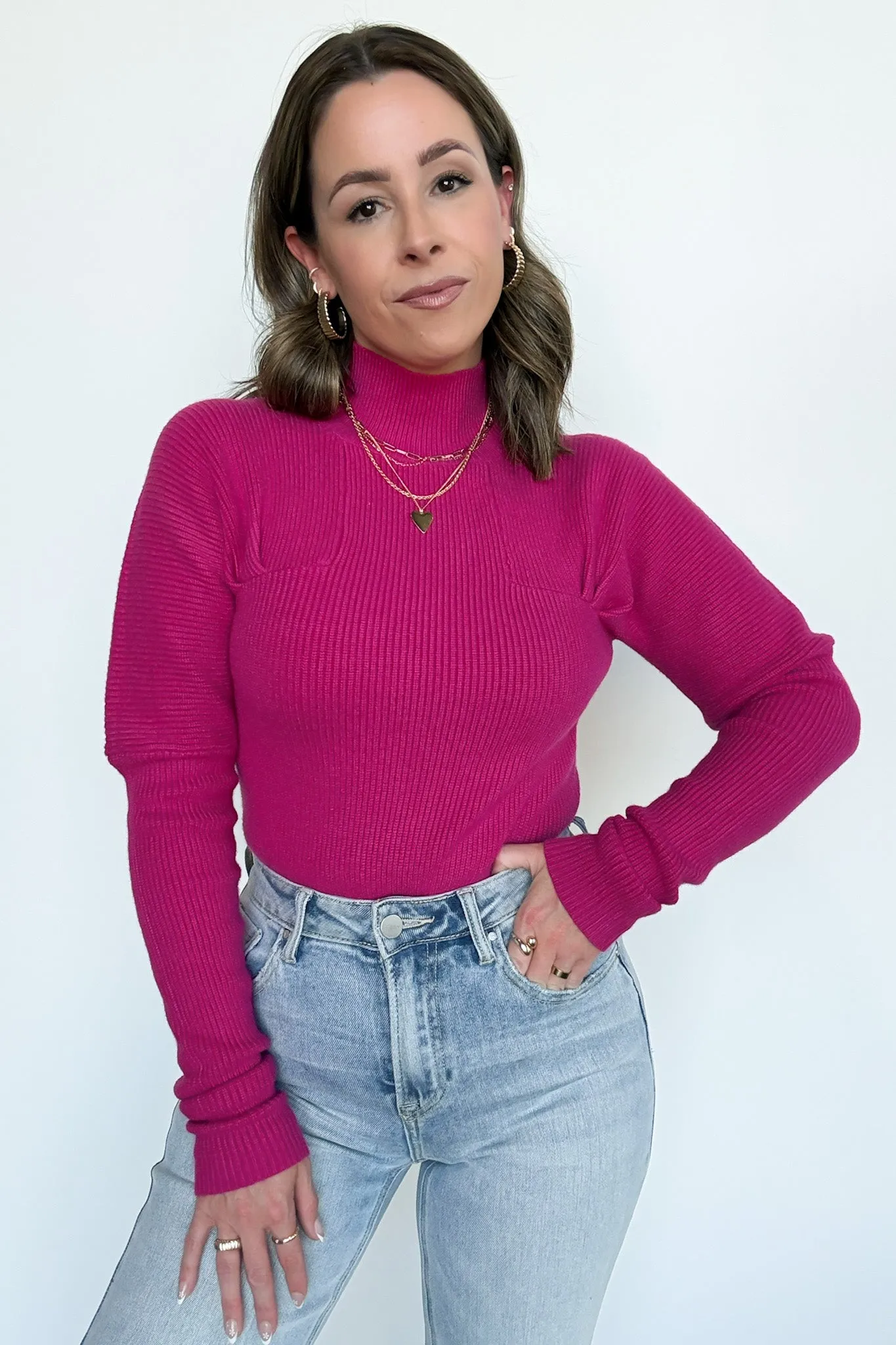 Camie Ribbed Mock Neck Sweater - FINAL SALE