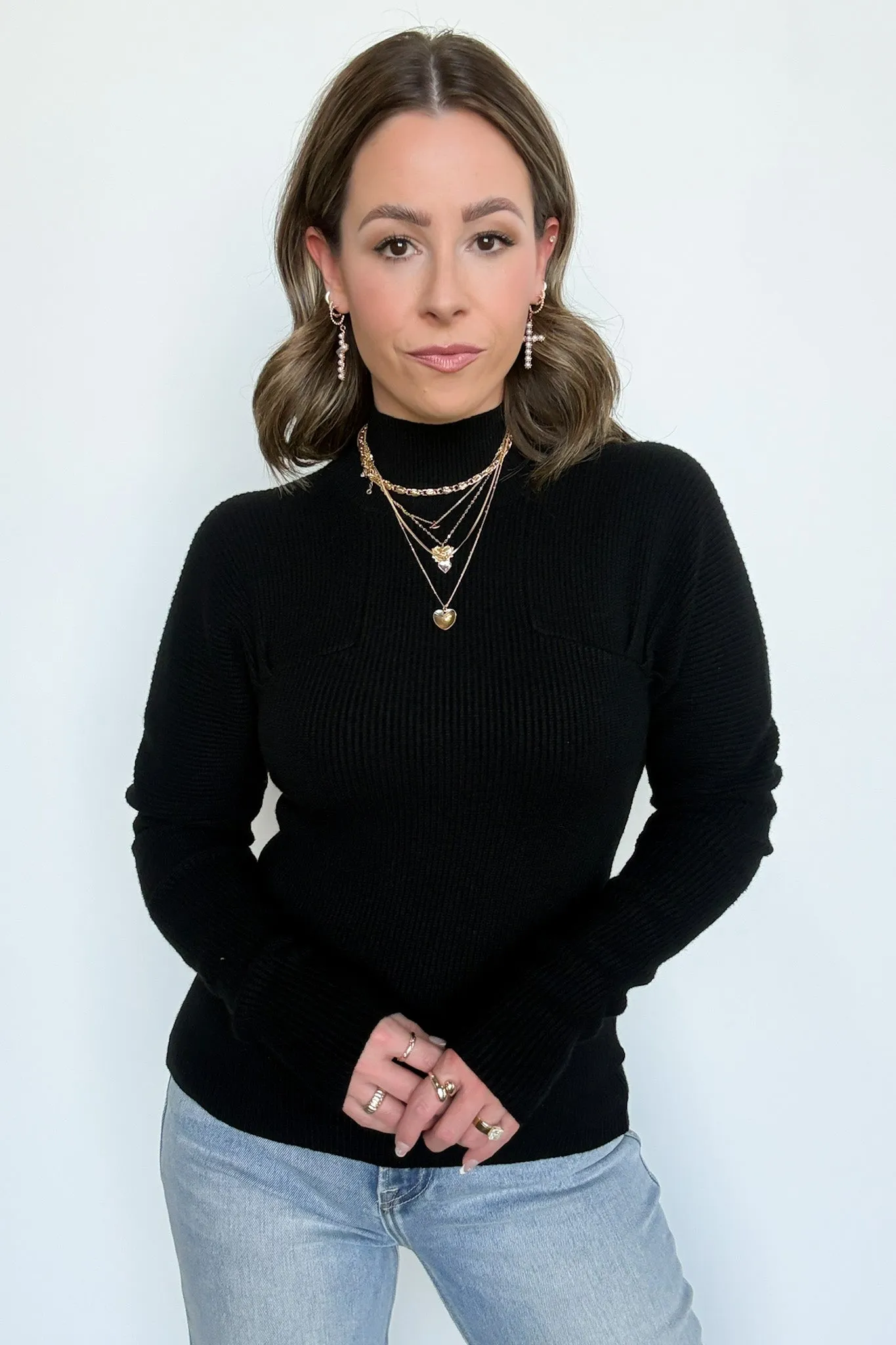 Camie Ribbed Mock Neck Sweater - FINAL SALE