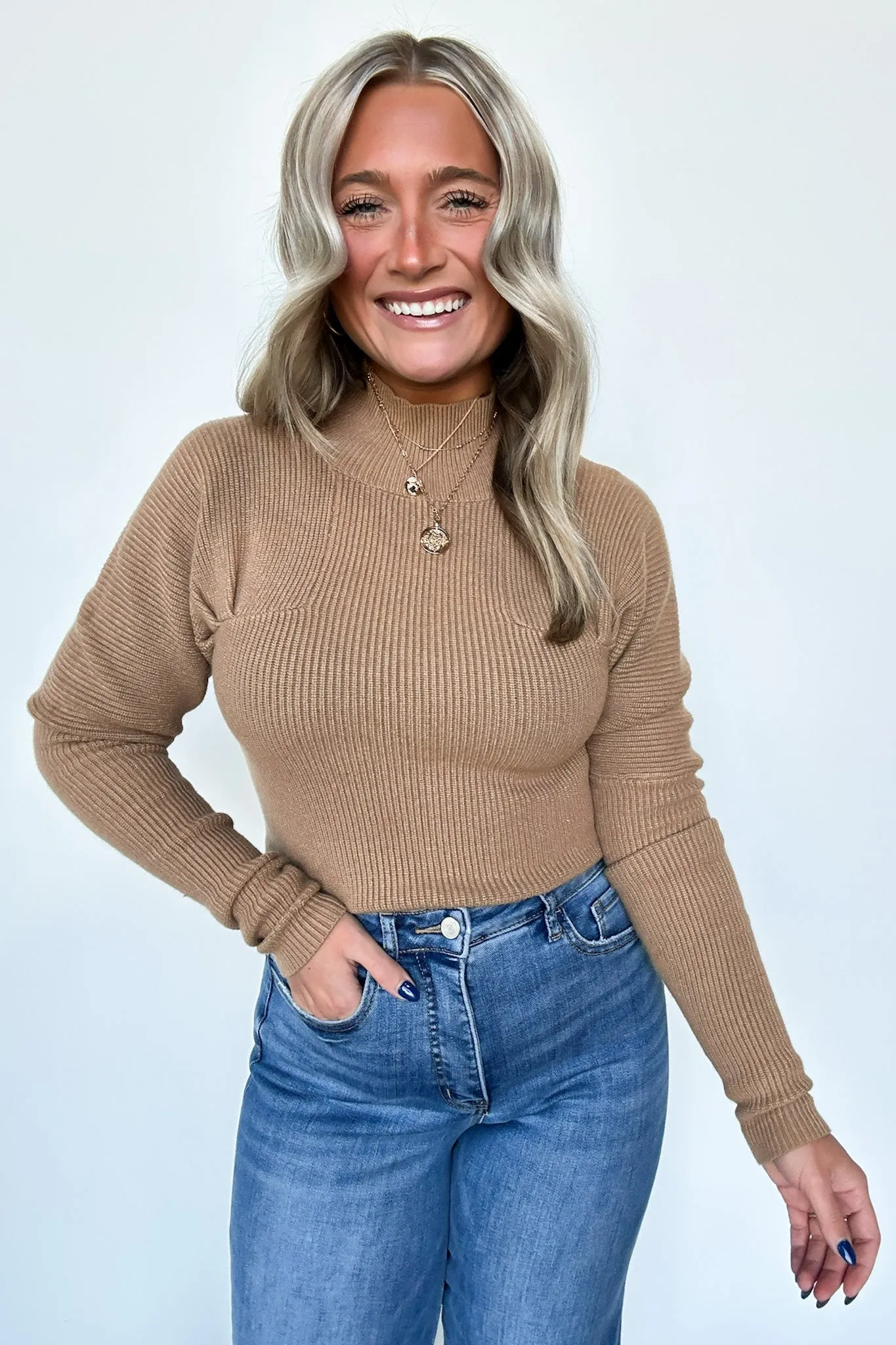 Camie Ribbed Mock Neck Sweater - FINAL SALE