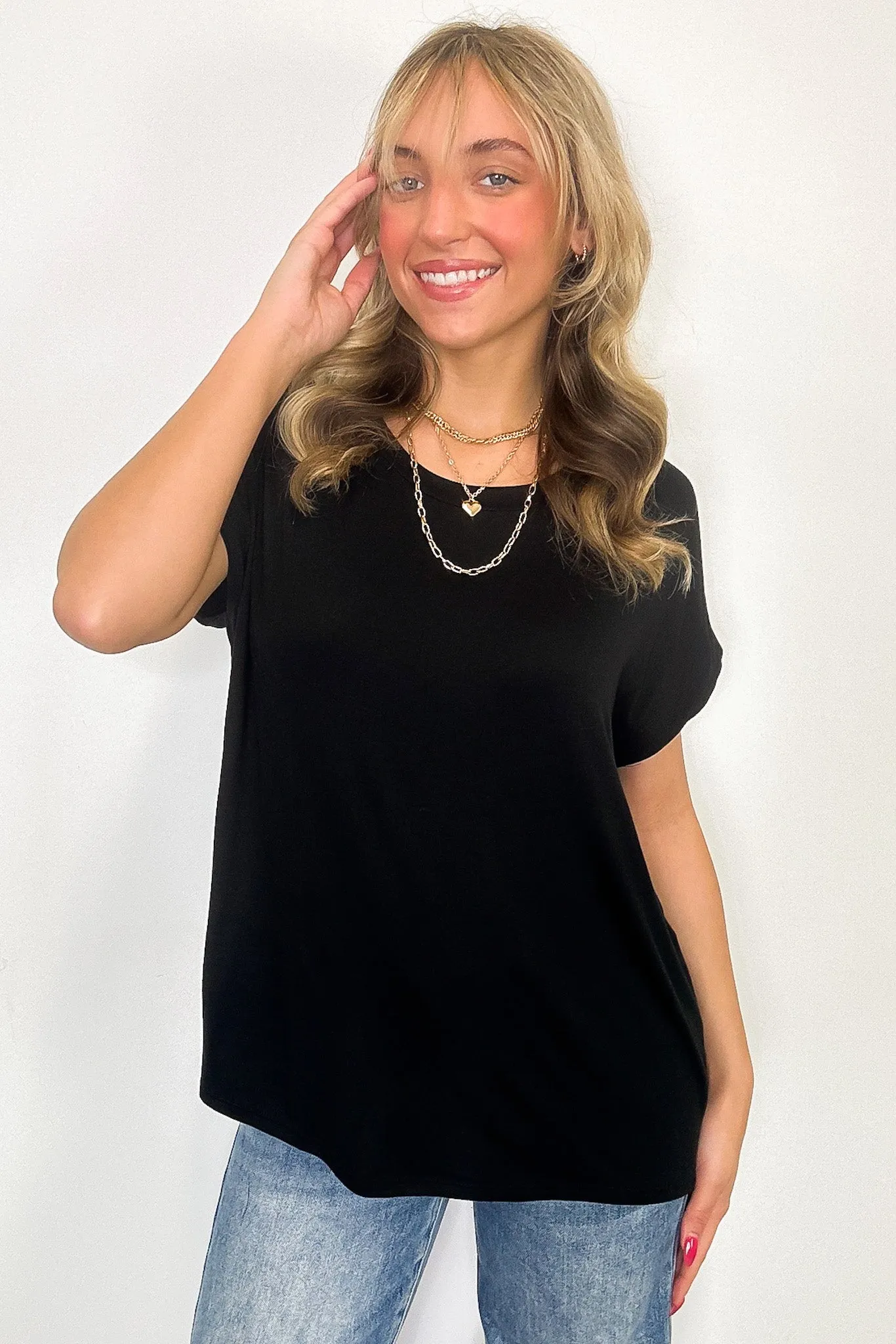 Camielle Round Neck Short Sleeve Top
