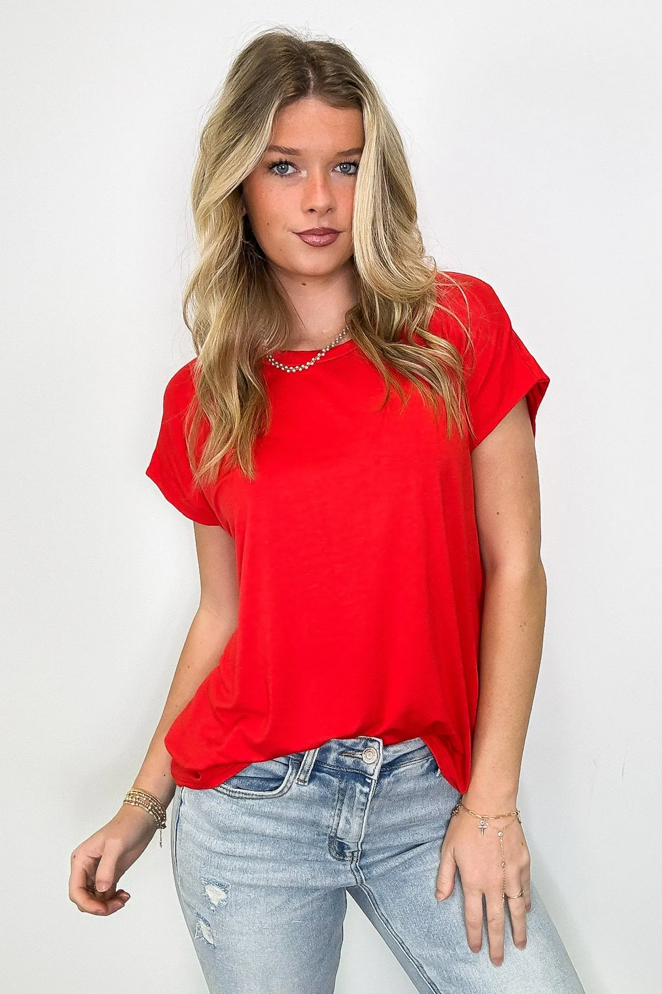 Camielle Round Neck Short Sleeve Top
