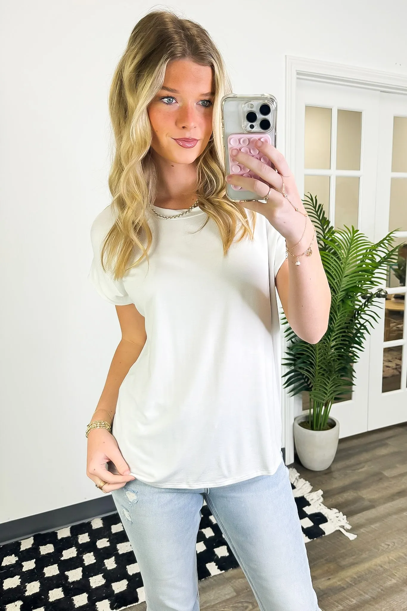 Camielle Round Neck Short Sleeve Top