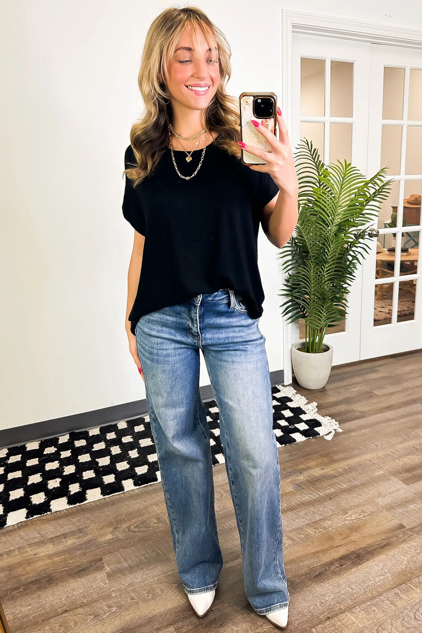 Camielle Round Neck Short Sleeve Top