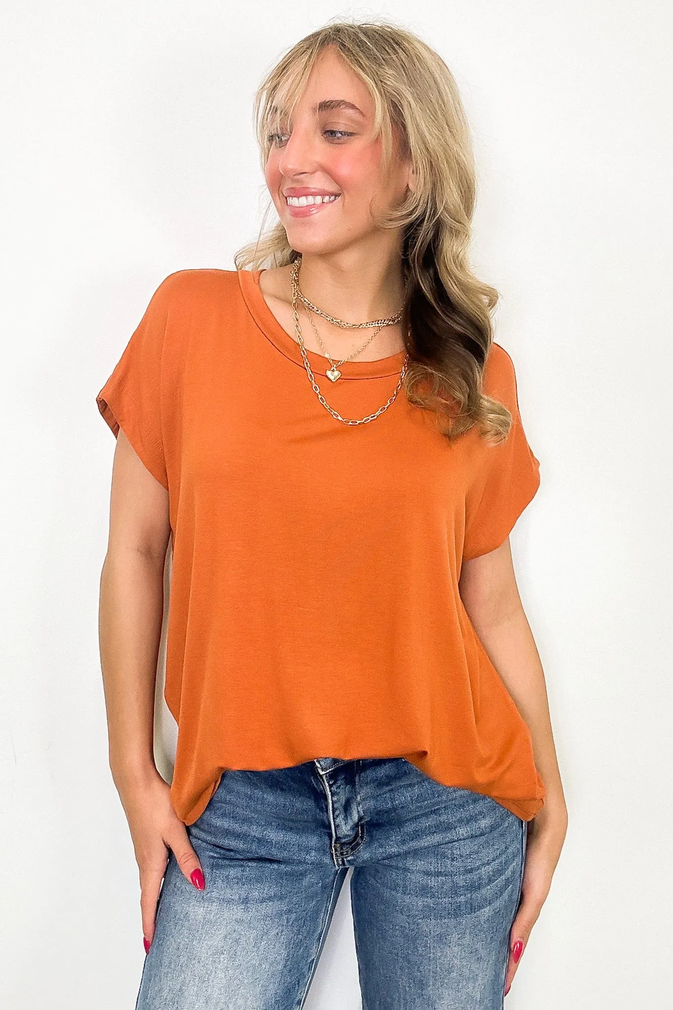 Camielle Round Neck Short Sleeve Top