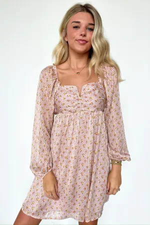 Canarie Floral Print Open Back Dress - FINAL SALE